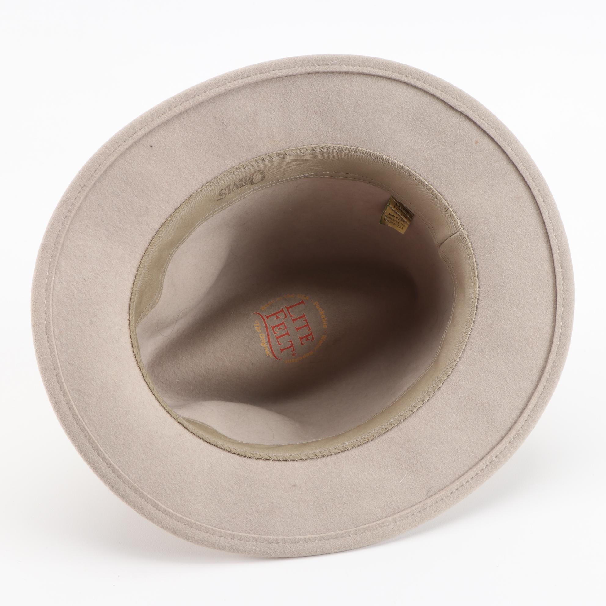 Men's Orvis Lite Felt Wool Packable Water Repellant Fedora Hats