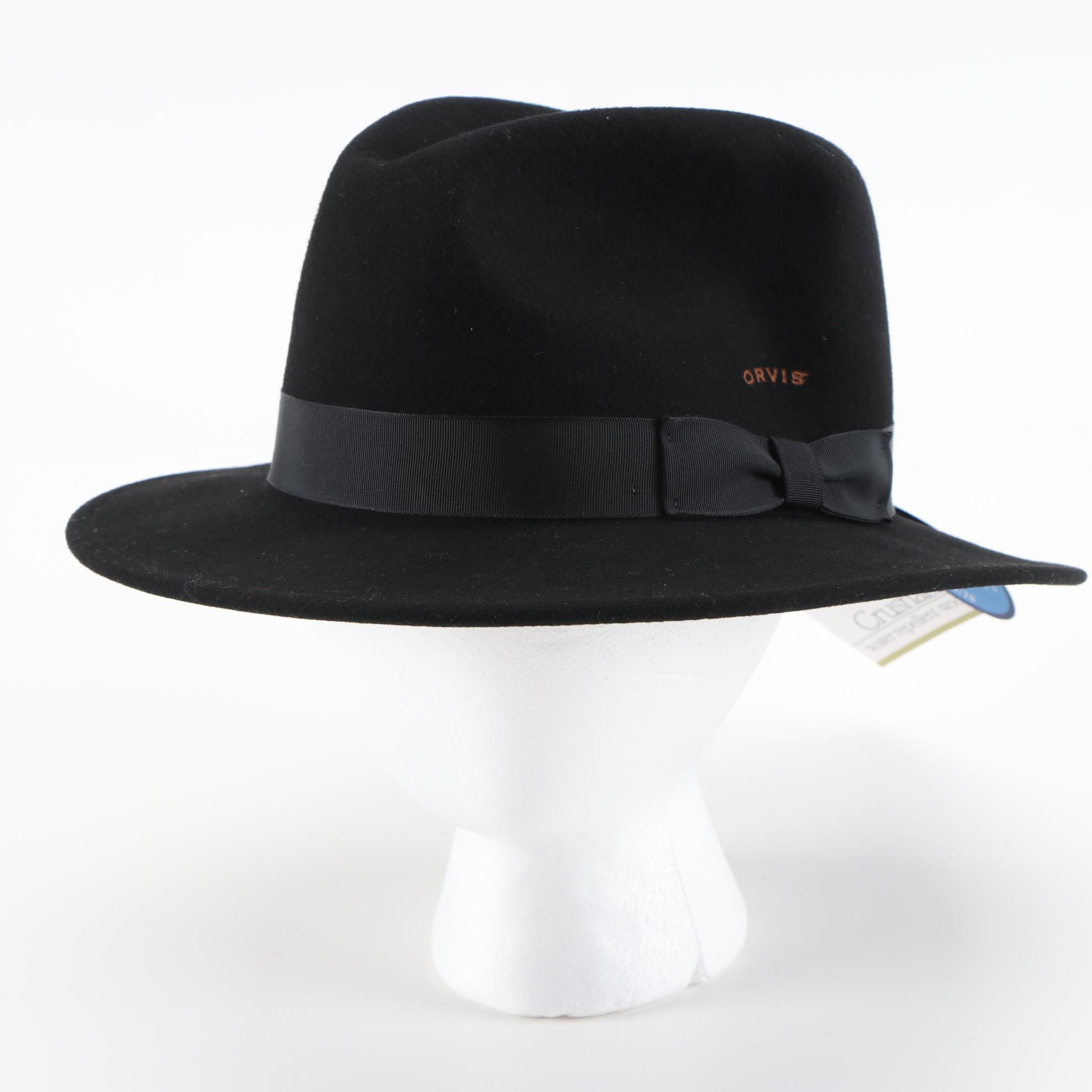 Men's Orvis Lite Felt Wool Packable Water Repellant Fedora Hats