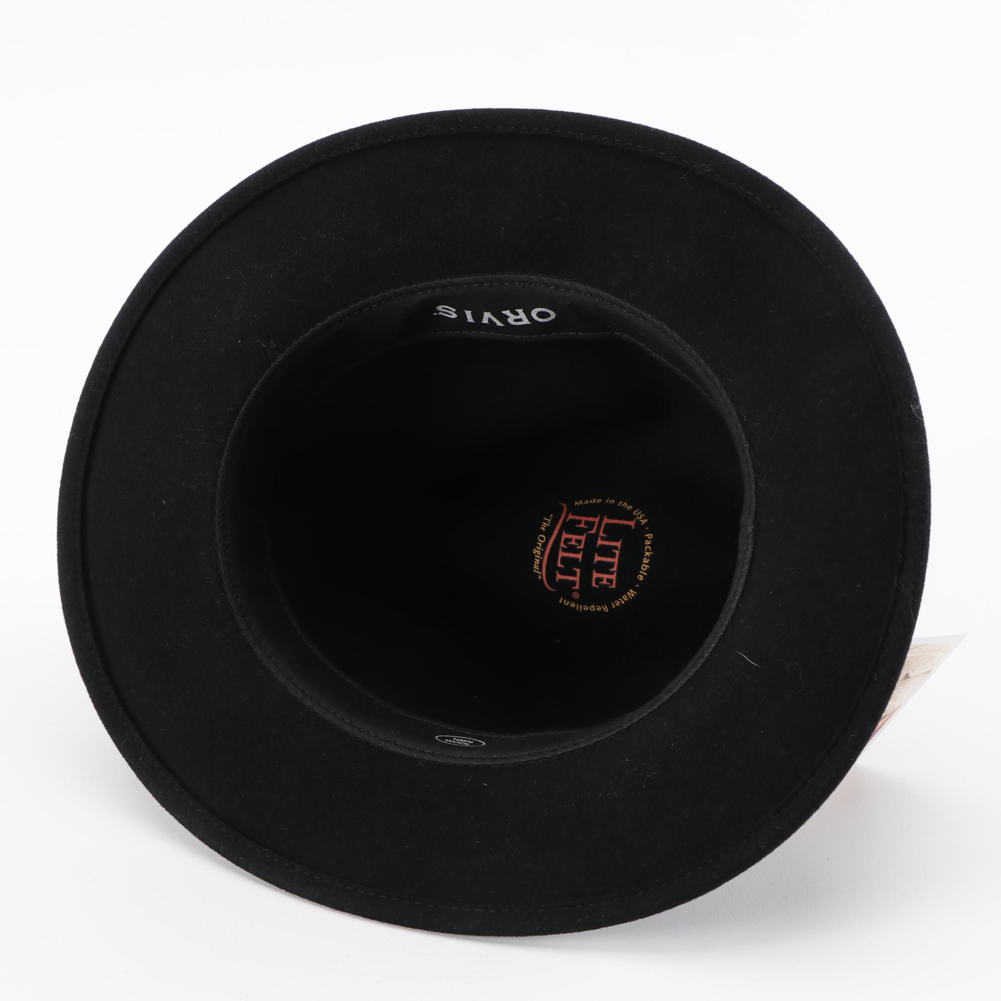 Men's Orvis Lite Felt Wool Packable Water Repellant Fedora Hats