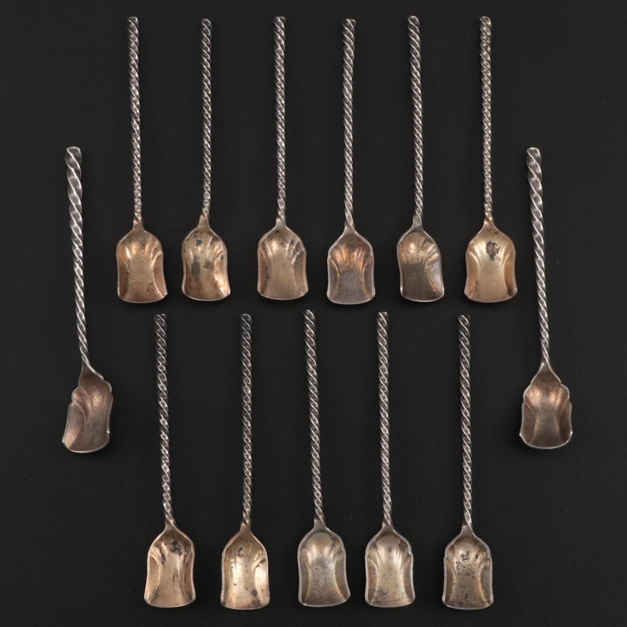 Gorham and Other Gold Wash Sterling Silver Shovel Salt Spoons