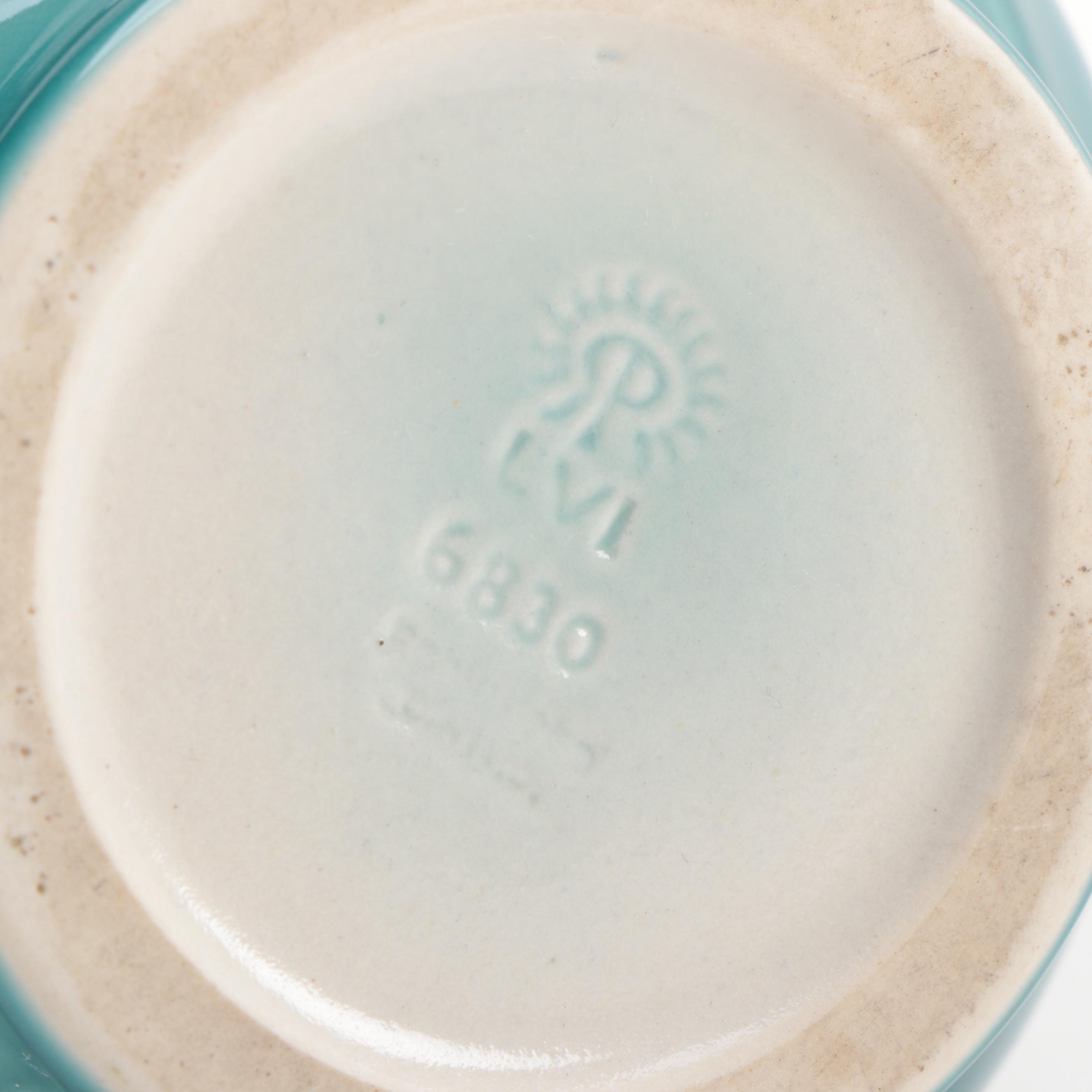 Rookwood Pottery High Glaze Teal Lily Vase, 1956