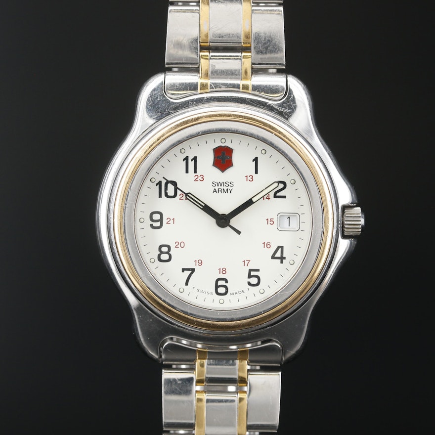 Swiss Army "Officer's Watch" Two Tone Quartz Wristwatch