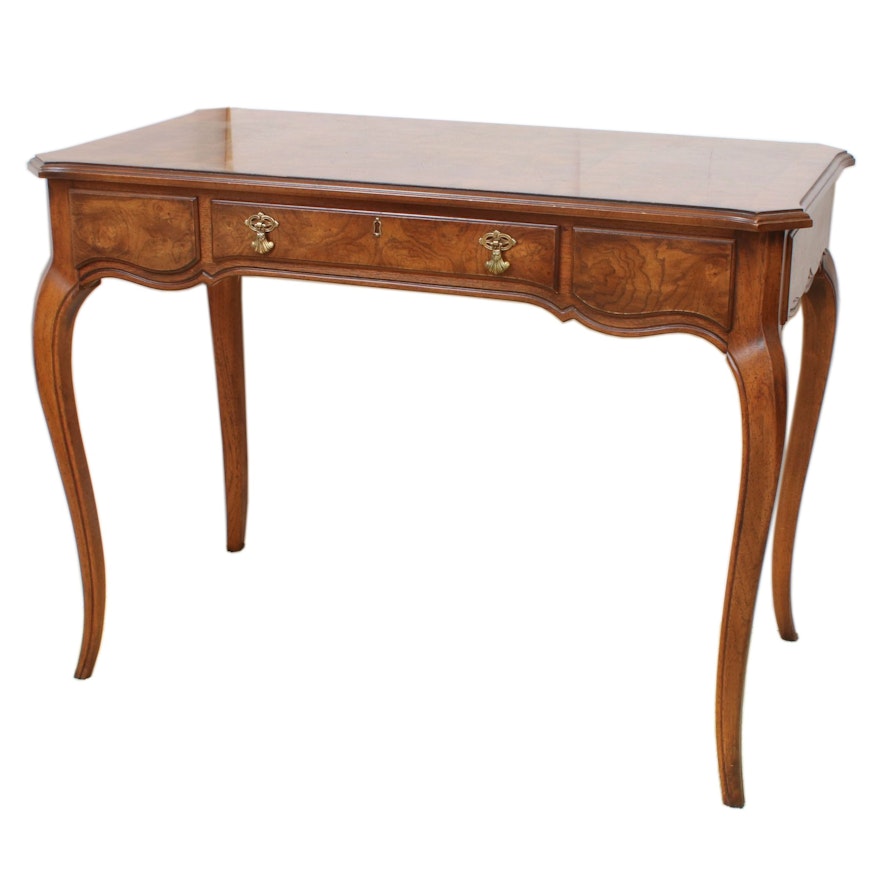 Drexel-Heritage "Et Cetera" Burled Wood Desk, Mid to Late 20th Century