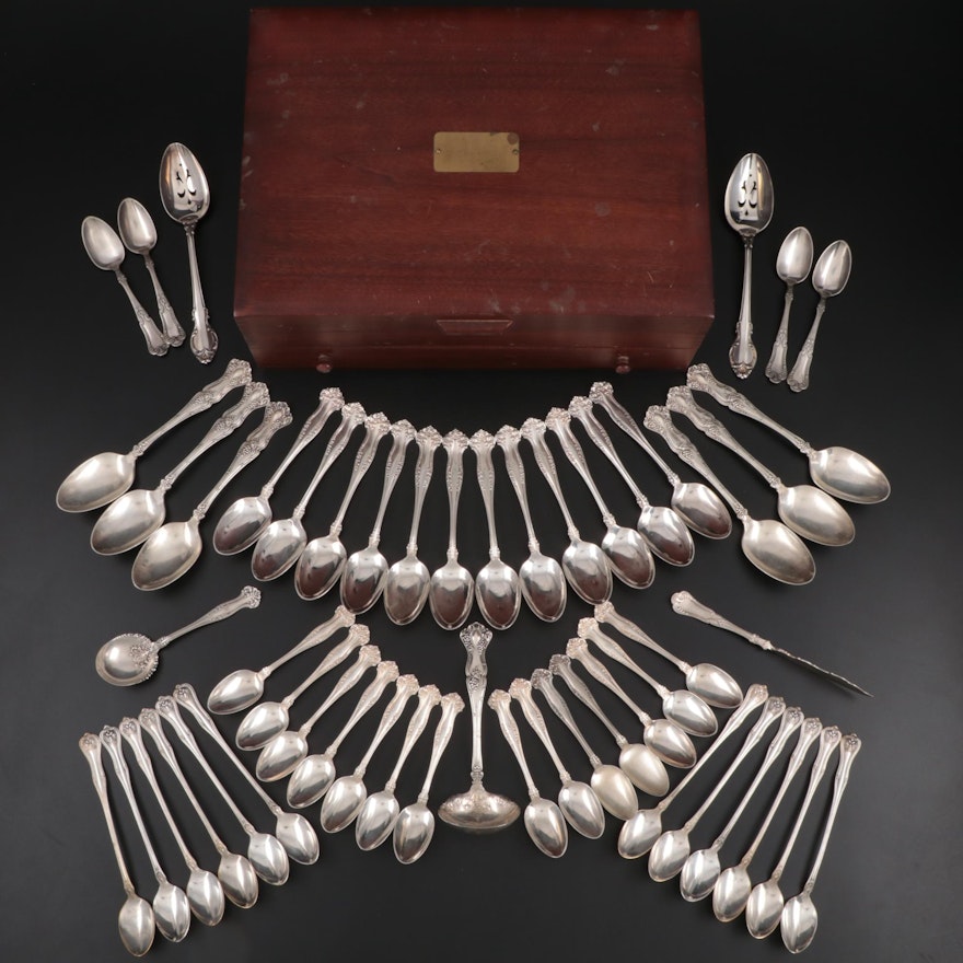 Rogers Brothers and Other Silver Plate Flatware and Serving Utensils in Chest