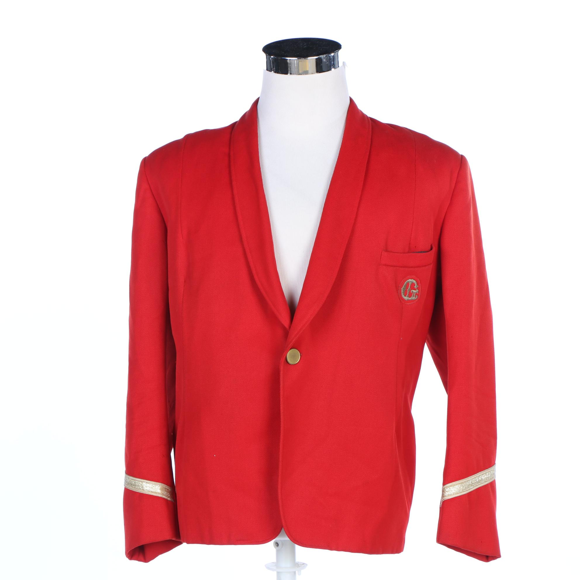 Stanbury & Company Band Uniform Jacket in Red with Sleeve Stripes, Vintage
