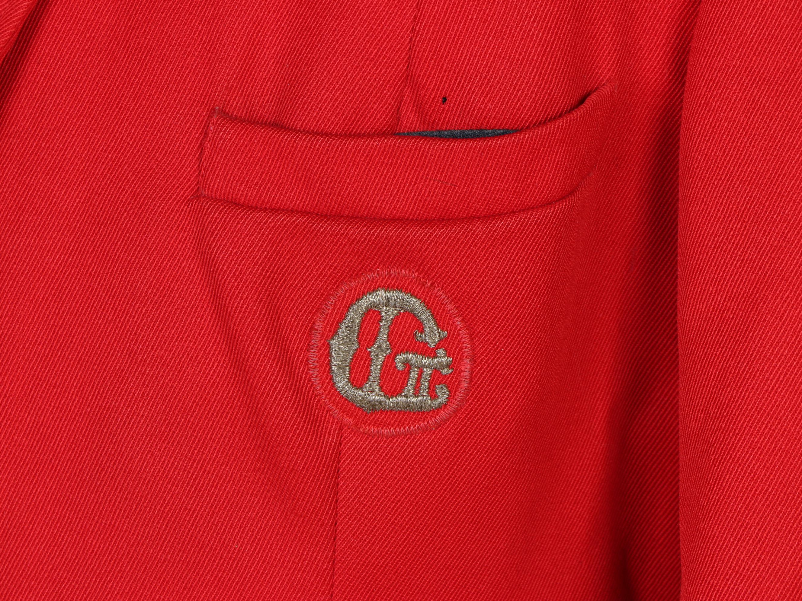 Stanbury & Company Band Uniform Jacket in Red with Sleeve Stripes, Vintage