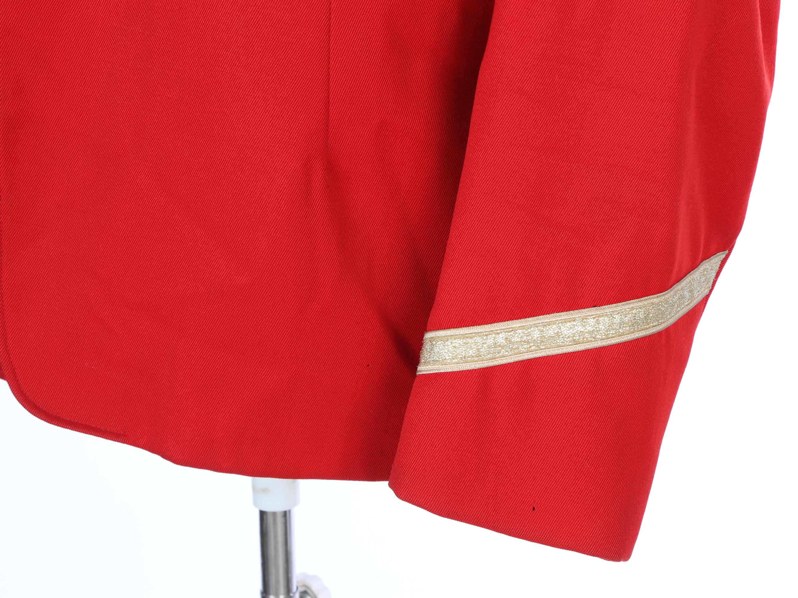 Stanbury & Company Band Uniform Jacket in Red with Sleeve Stripes, Vintage