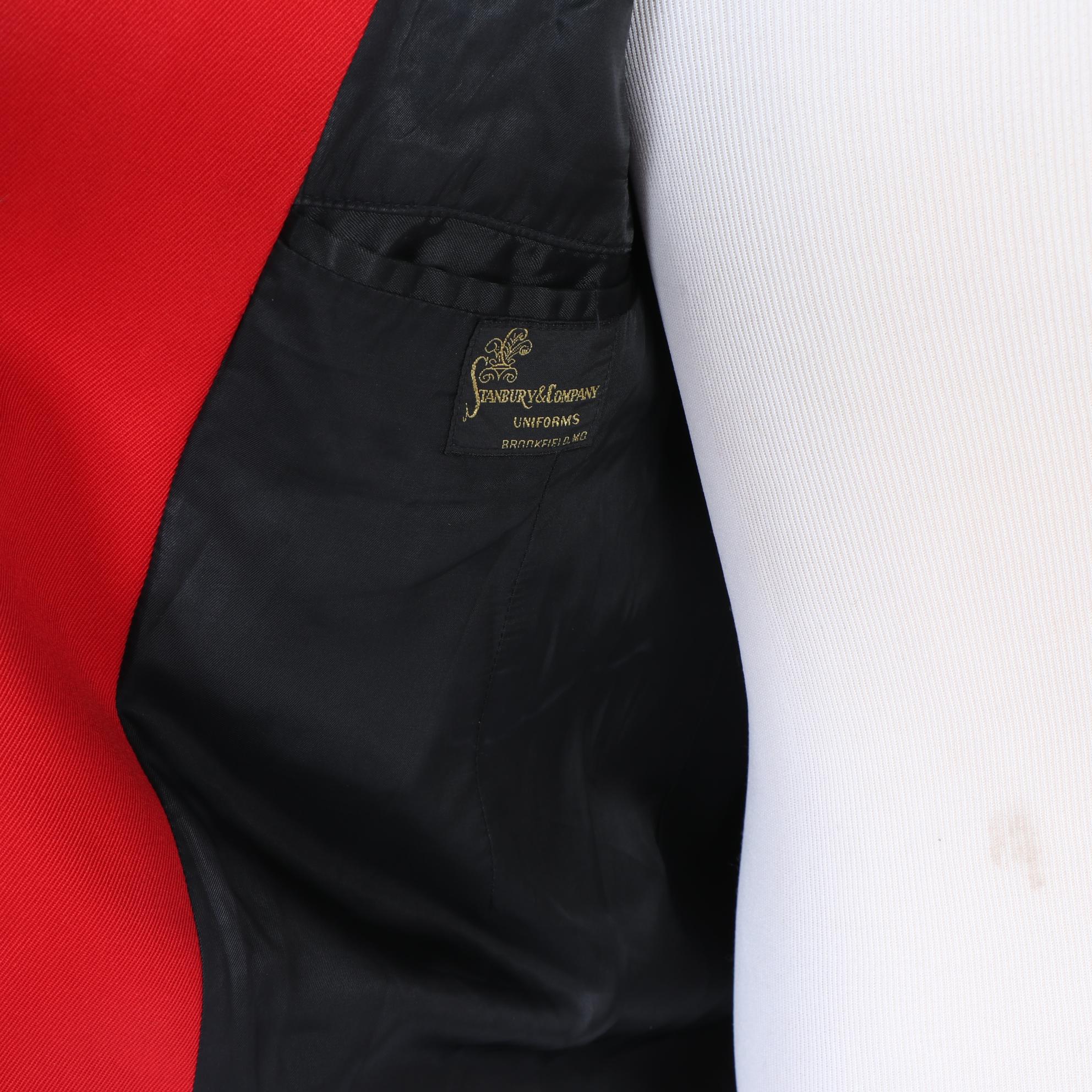 Stanbury & Company Band Uniform Jacket in Red with Sleeve Stripes, Vintage