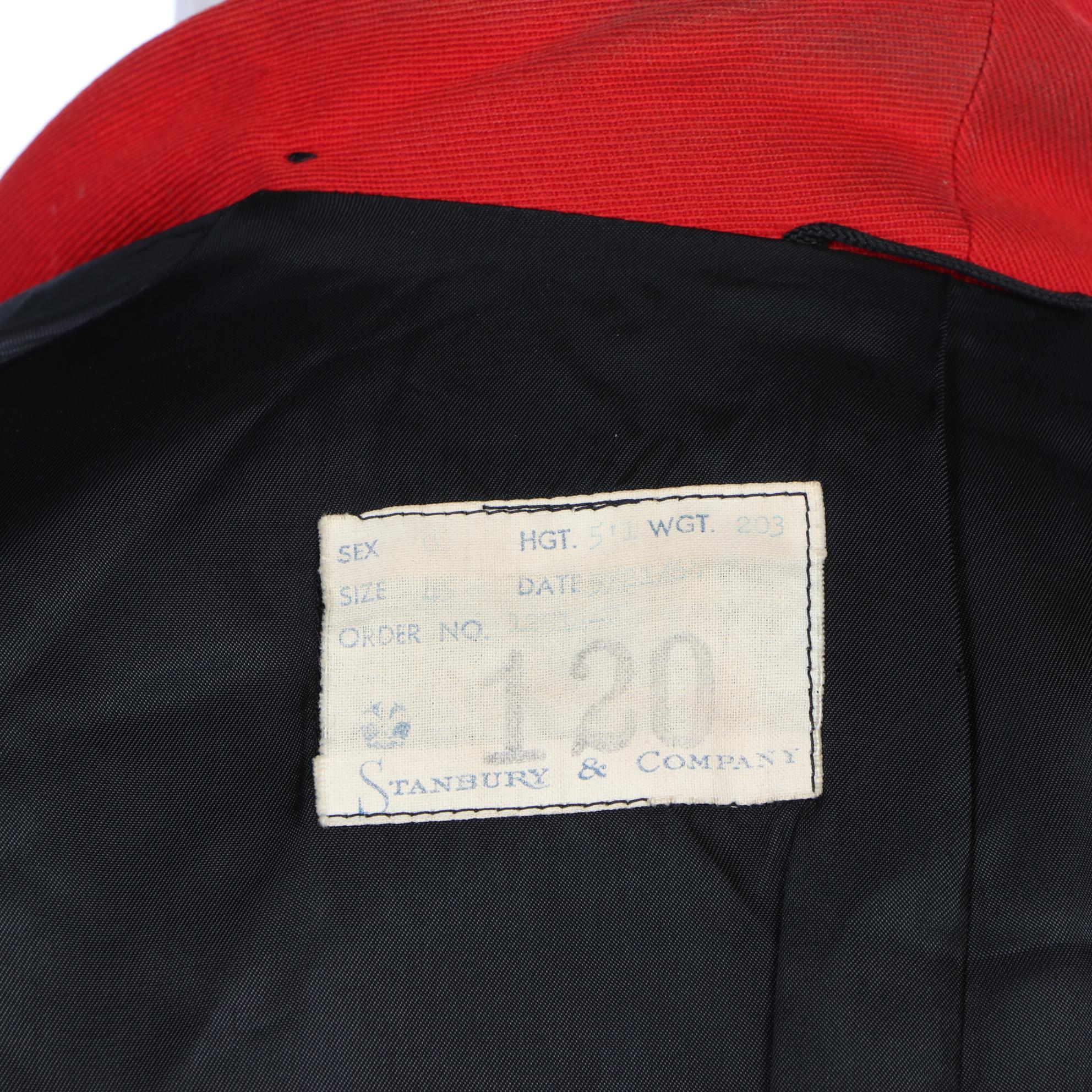 Stanbury & Company Band Uniform Jacket in Red with Sleeve Stripes, Vintage