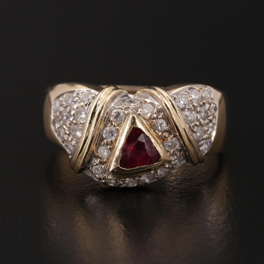 18K Ruby and Diamond Ring