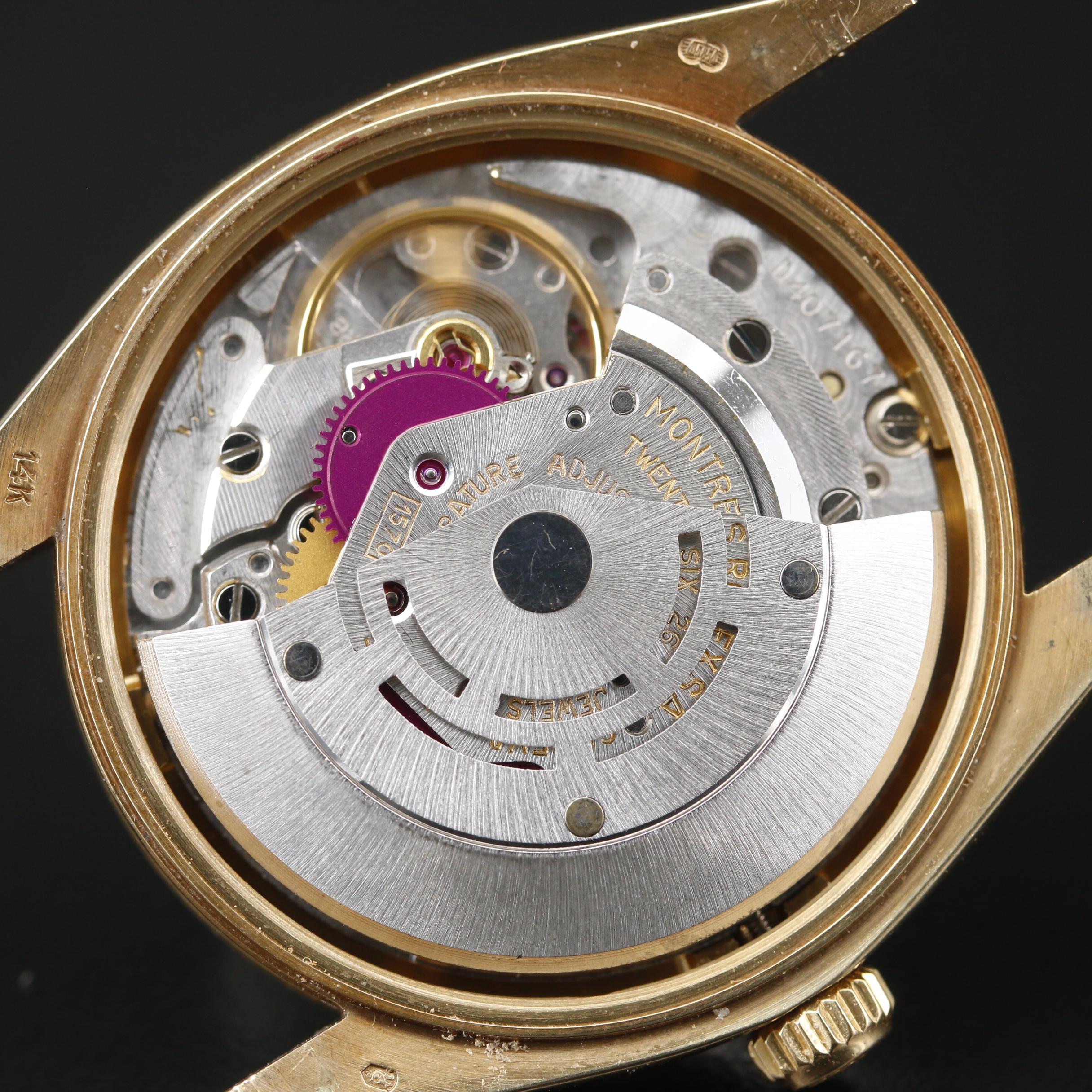 1979 Rolex Oyster Perpetual Date 14K Gold Automatic Watch