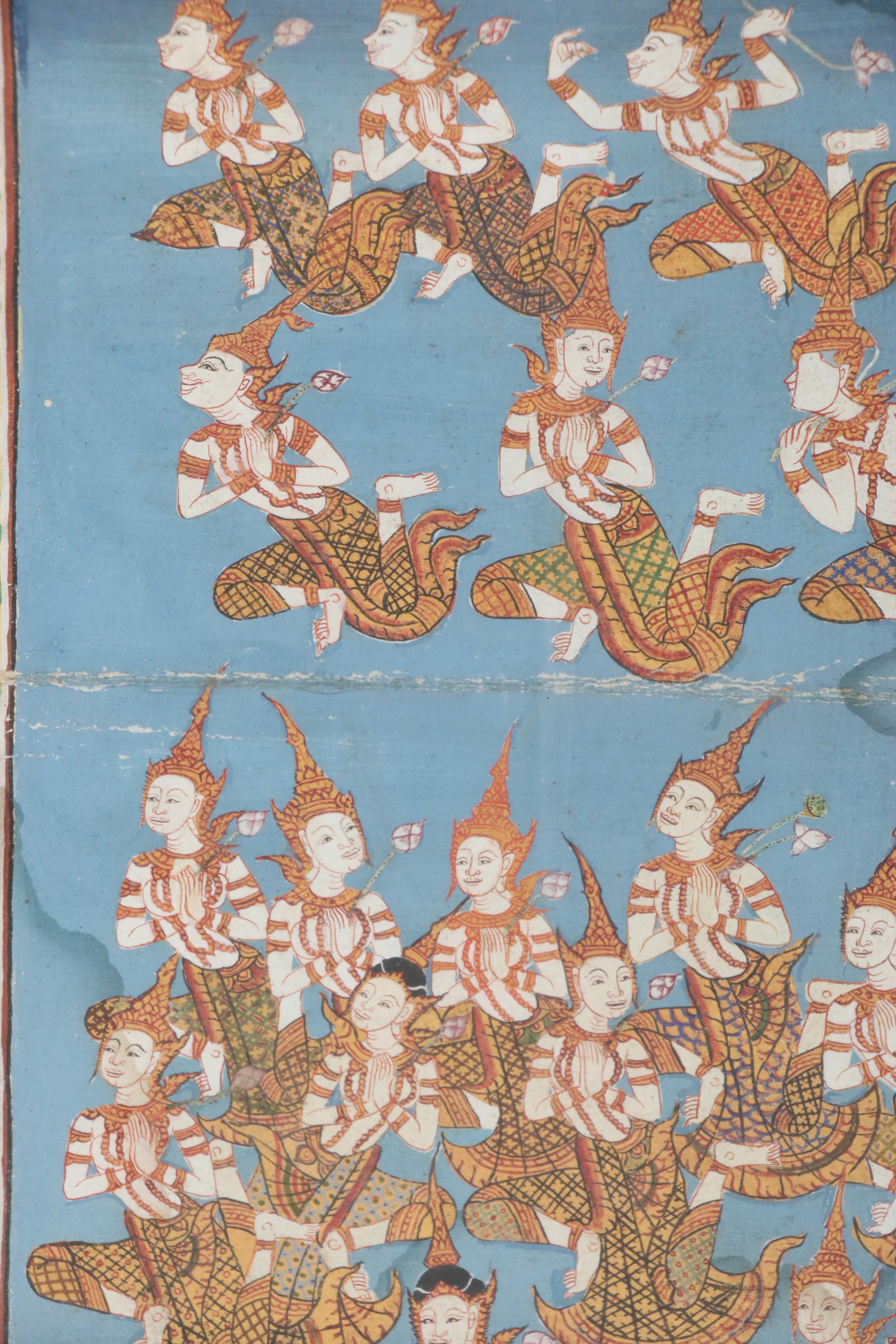 Thai Gouache Illustrations of Devas from the Legend of Phra Malai