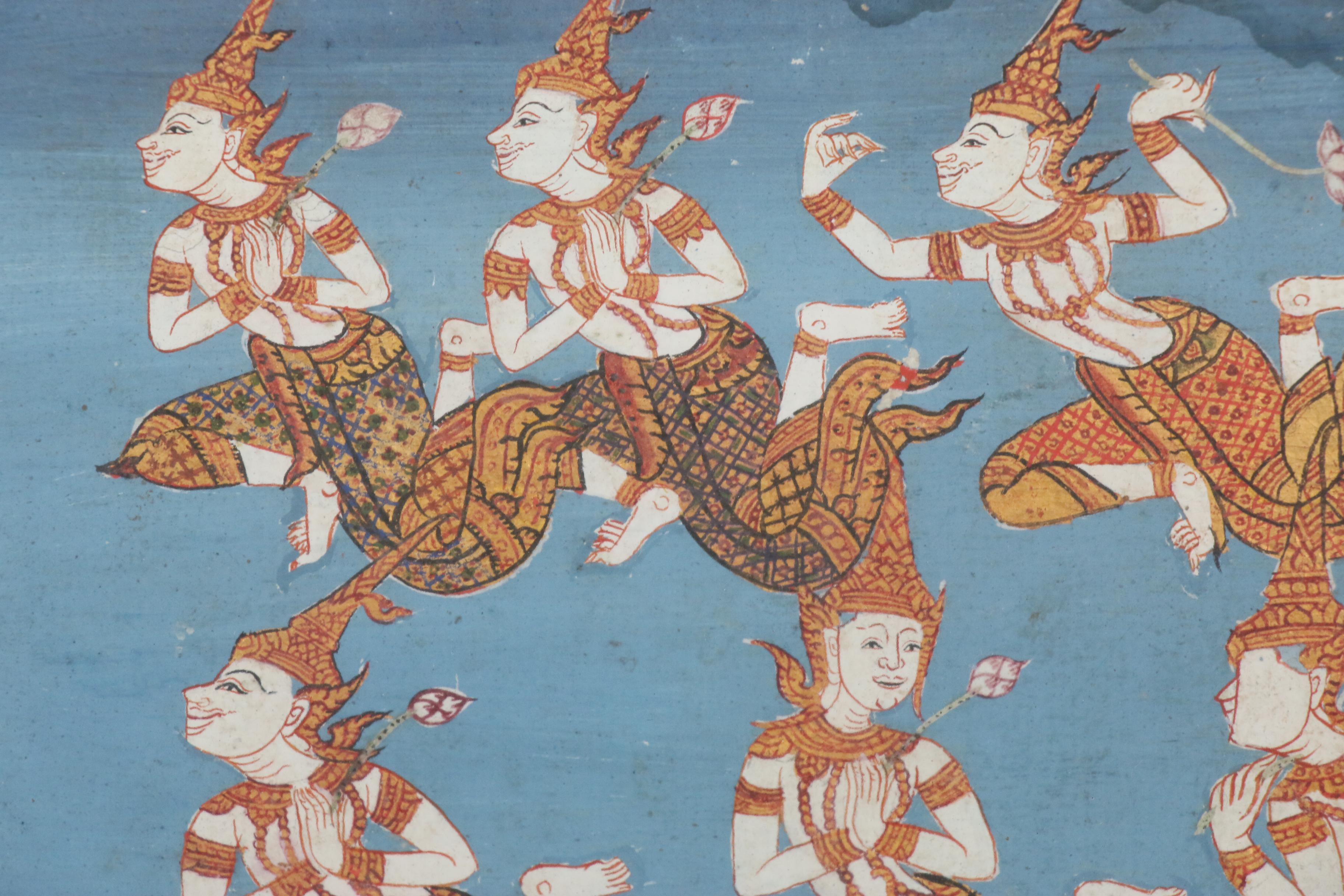 Thai Gouache Illustrations of Devas from the Legend of Phra Malai