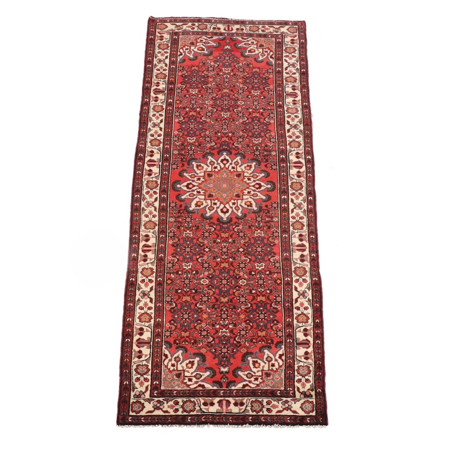 3'7 x 10'0 Hand-Knotted Persian Hamadon Wool Long Rug