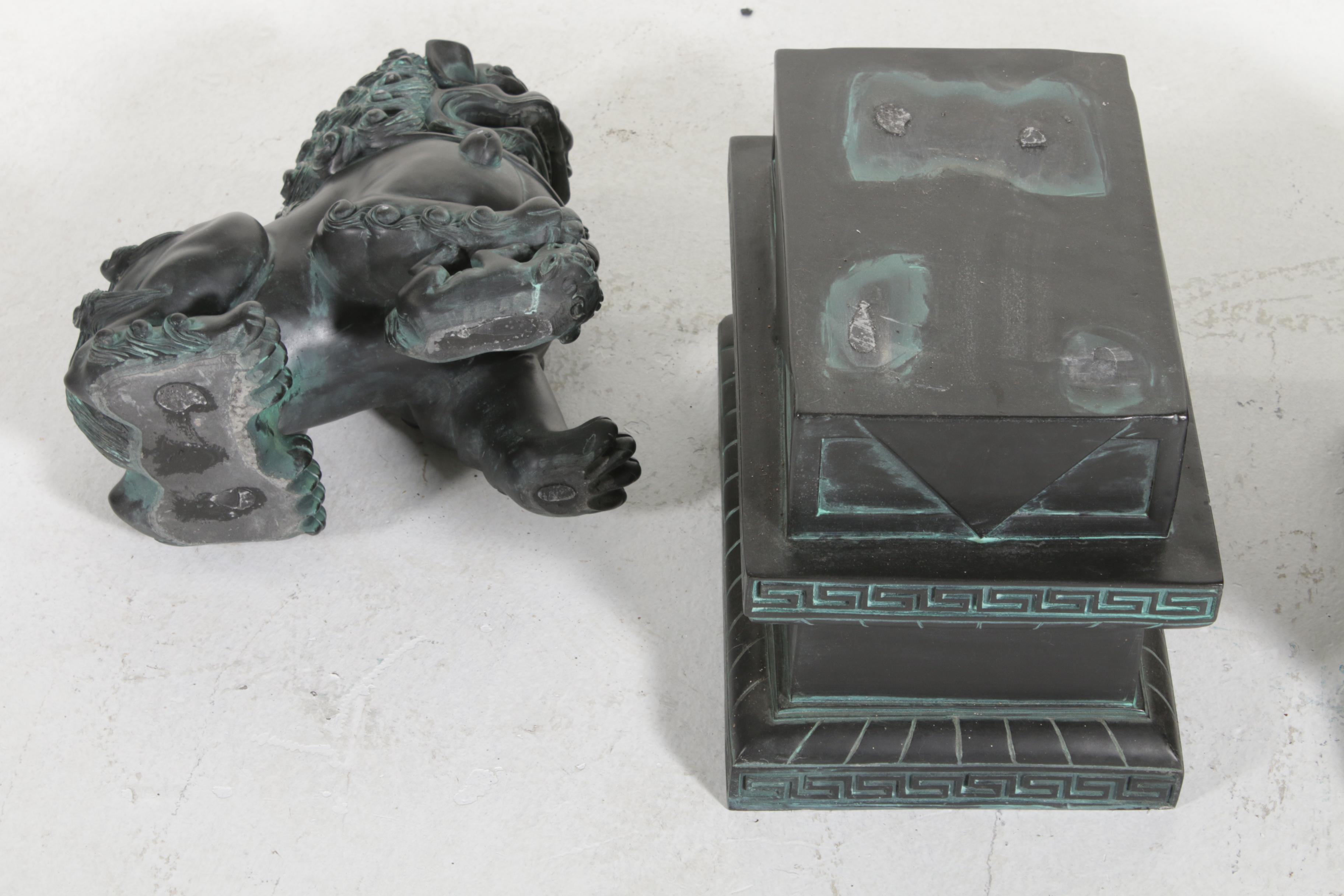 Pair of Chinese Carved Stone Guardian Lions