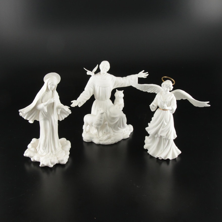 Boehm "Queen of Peace" and Other Religious Bisque Porcelain Figurines