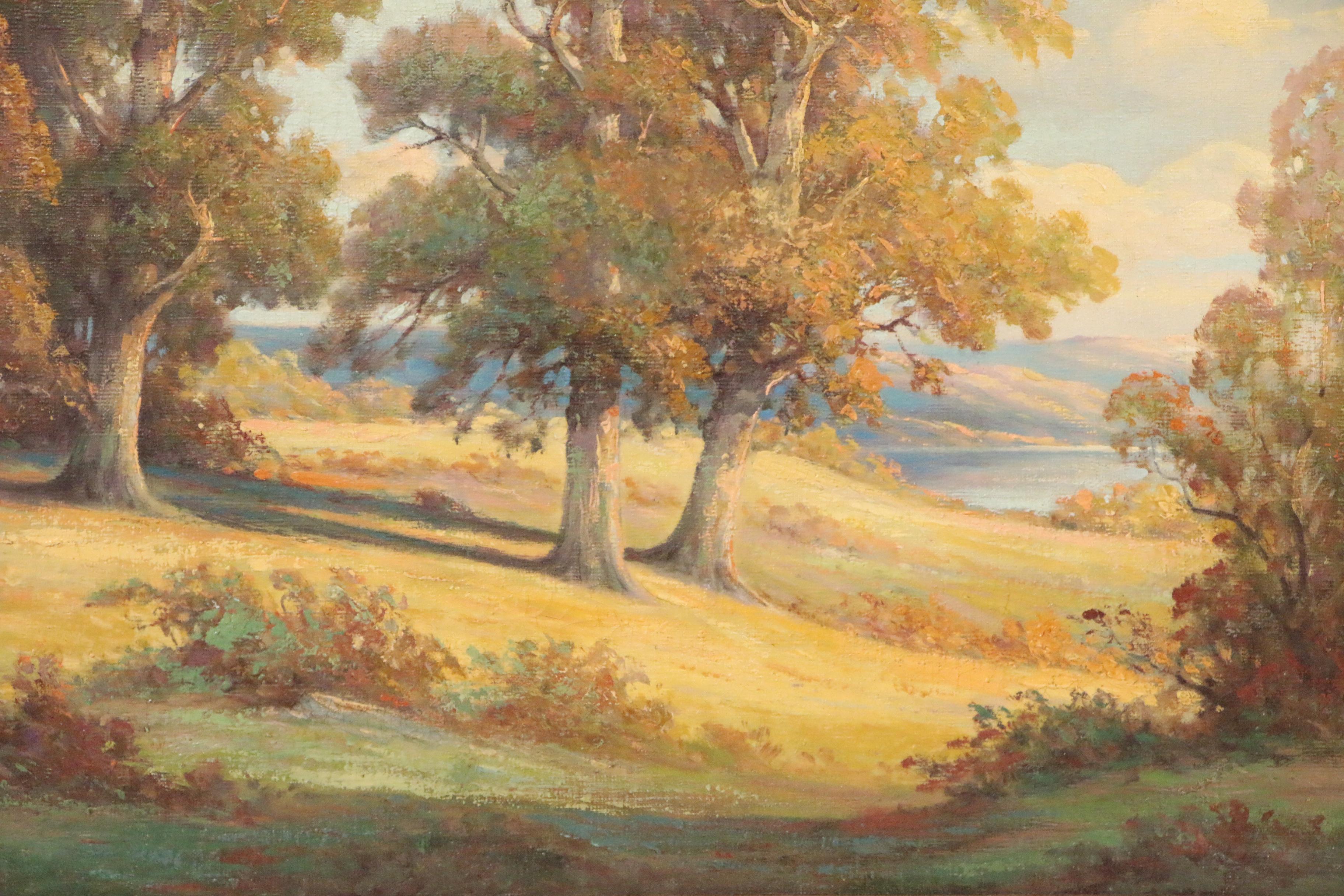 Oil Painting Attributed to Bruce Crane "Forest Lake, Spring Valley"