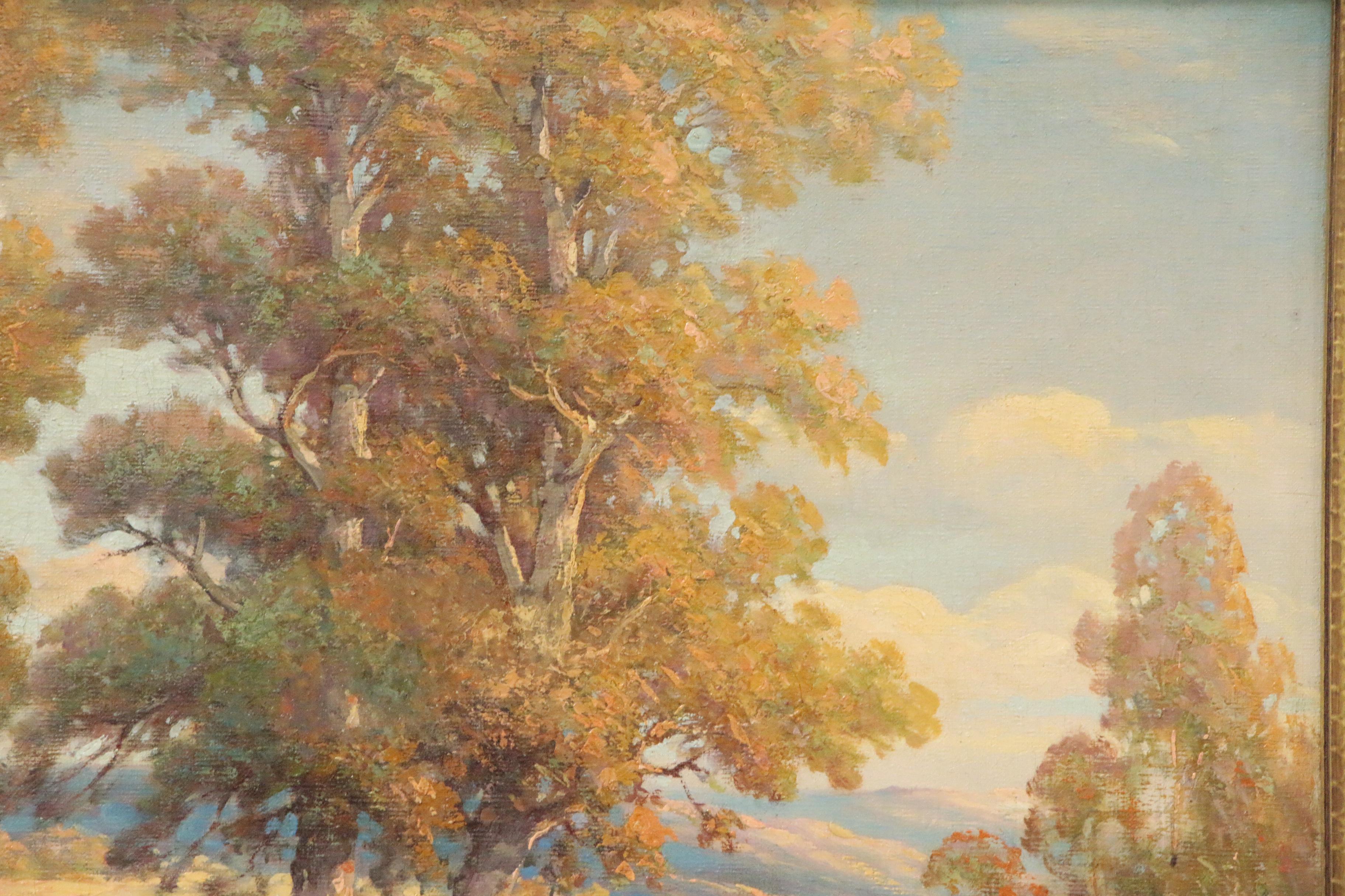 Oil Painting Attributed to Bruce Crane "Forest Lake, Spring Valley"