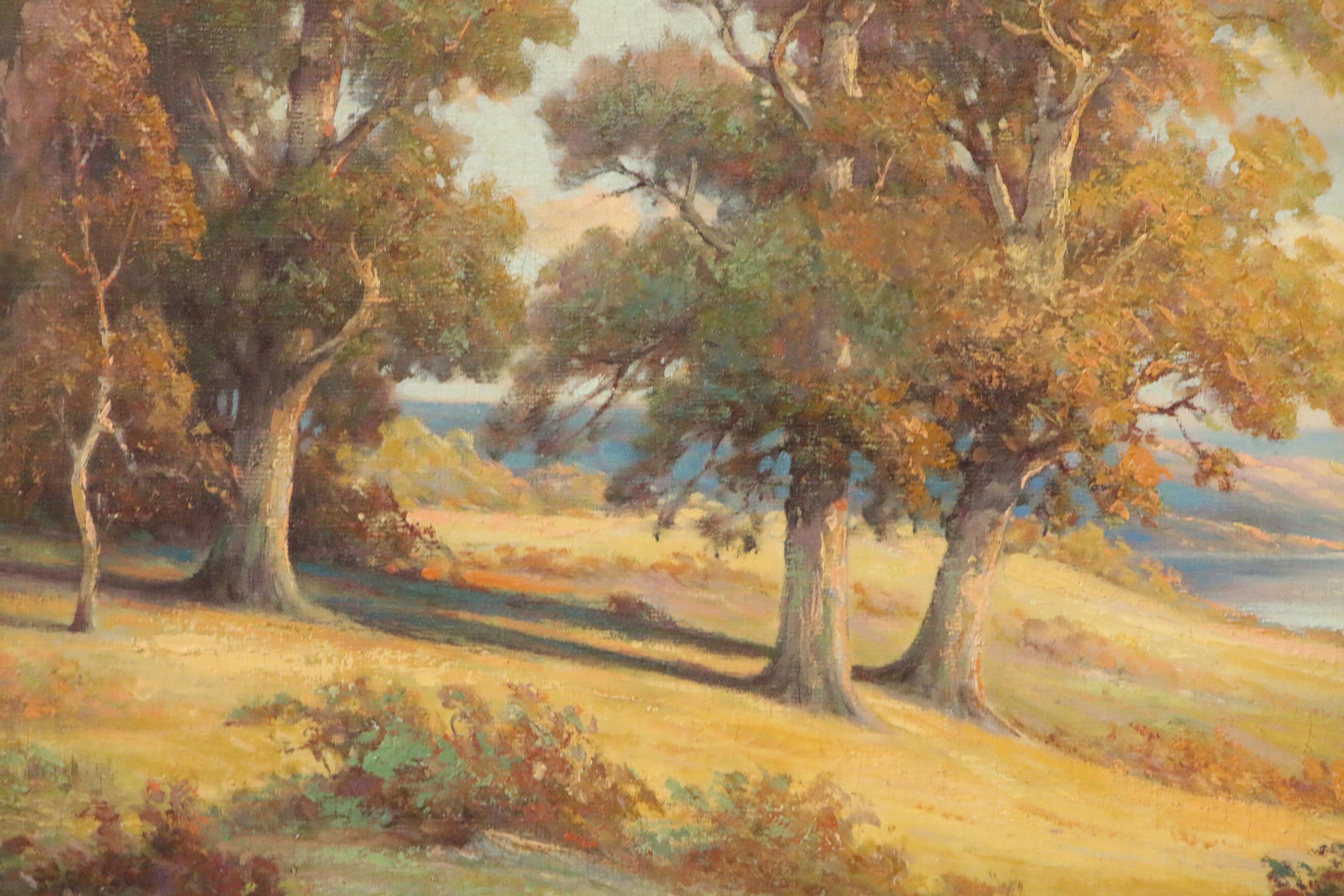 Oil Painting Attributed to Bruce Crane "Forest Lake, Spring Valley"