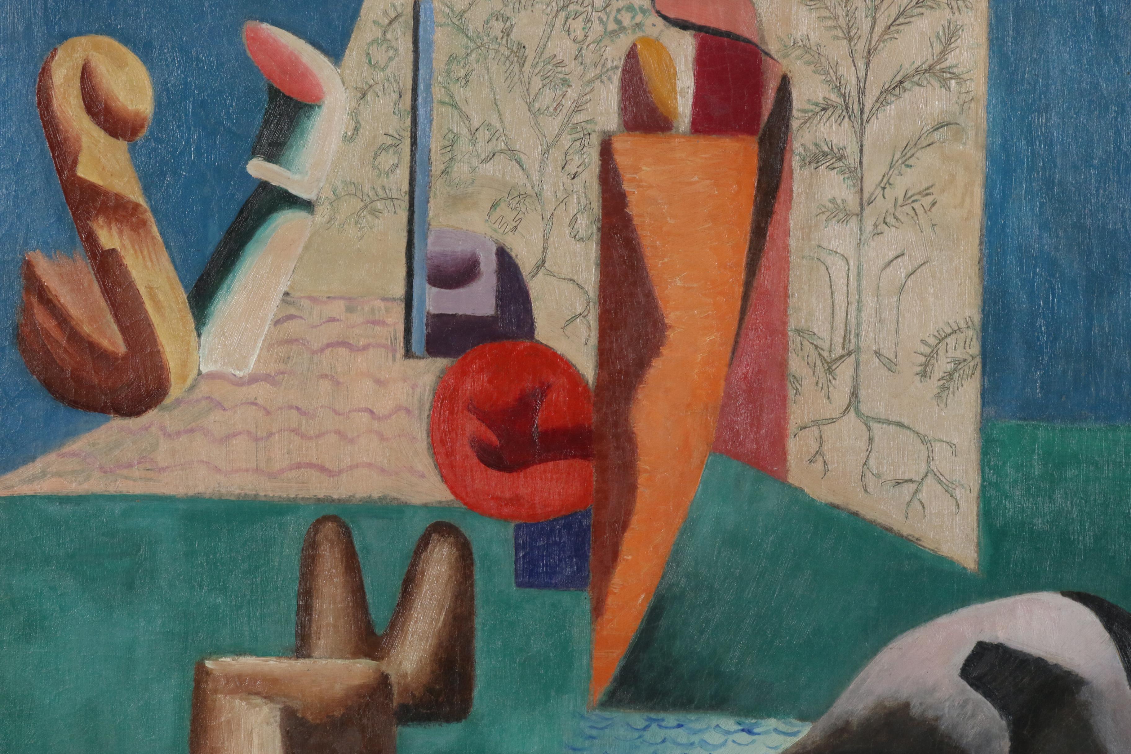 Theodore Gilbert Haupt Abstract Oil Painting, 1935