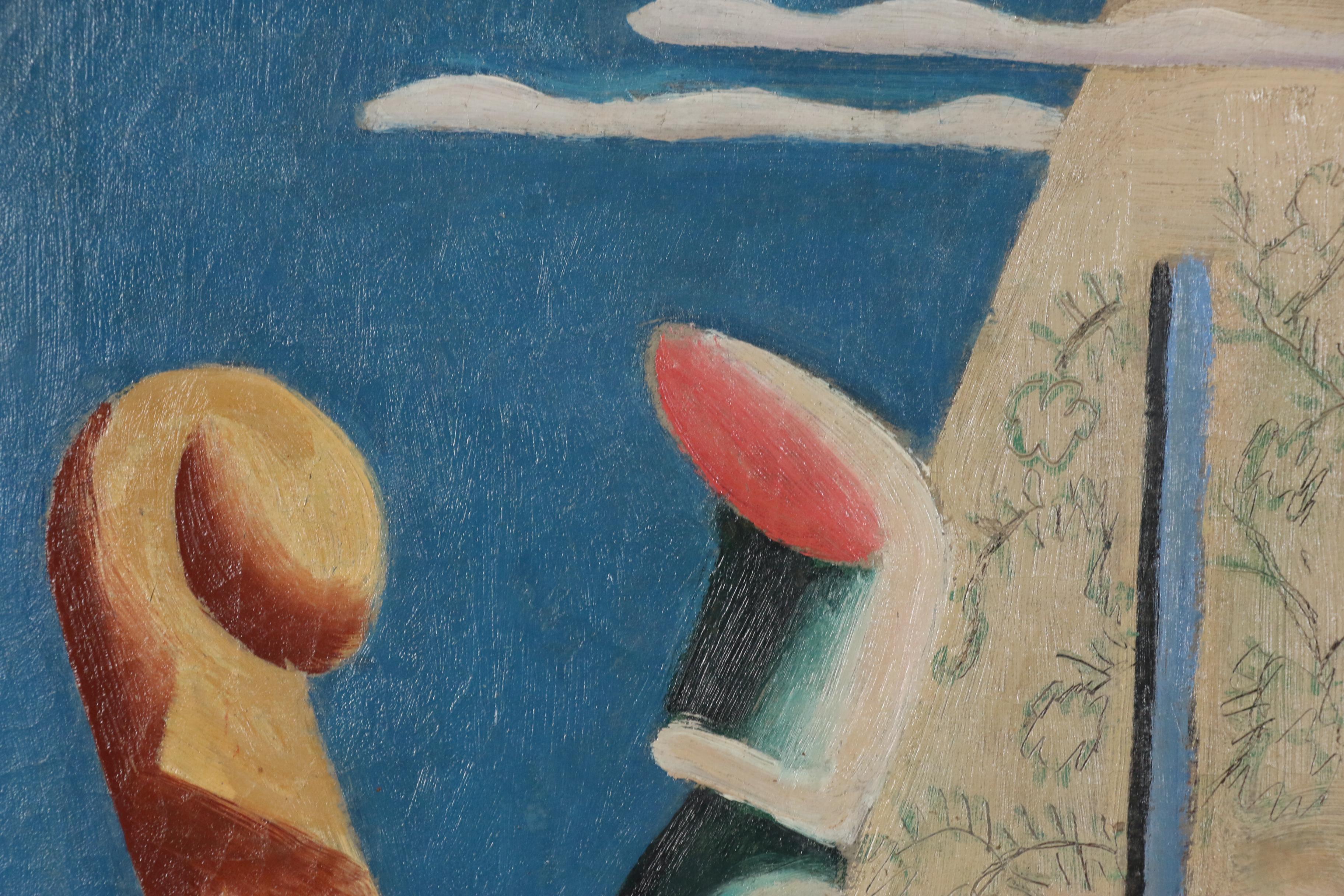 Theodore Gilbert Haupt Abstract Oil Painting, 1935