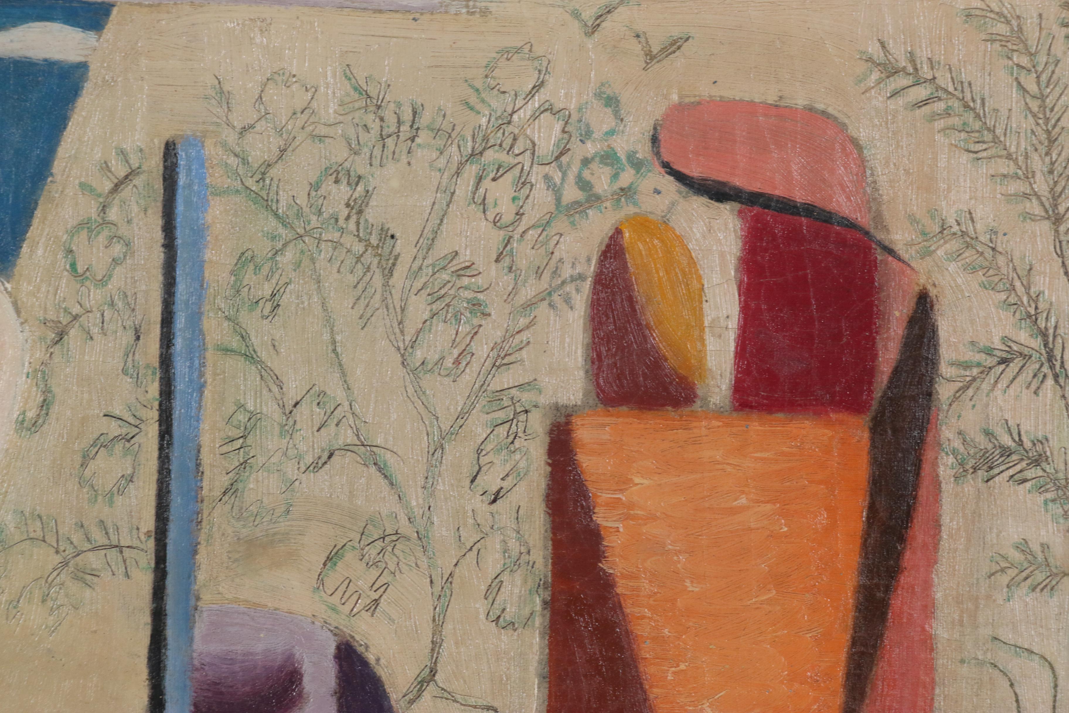 Theodore Gilbert Haupt Abstract Oil Painting, 1935