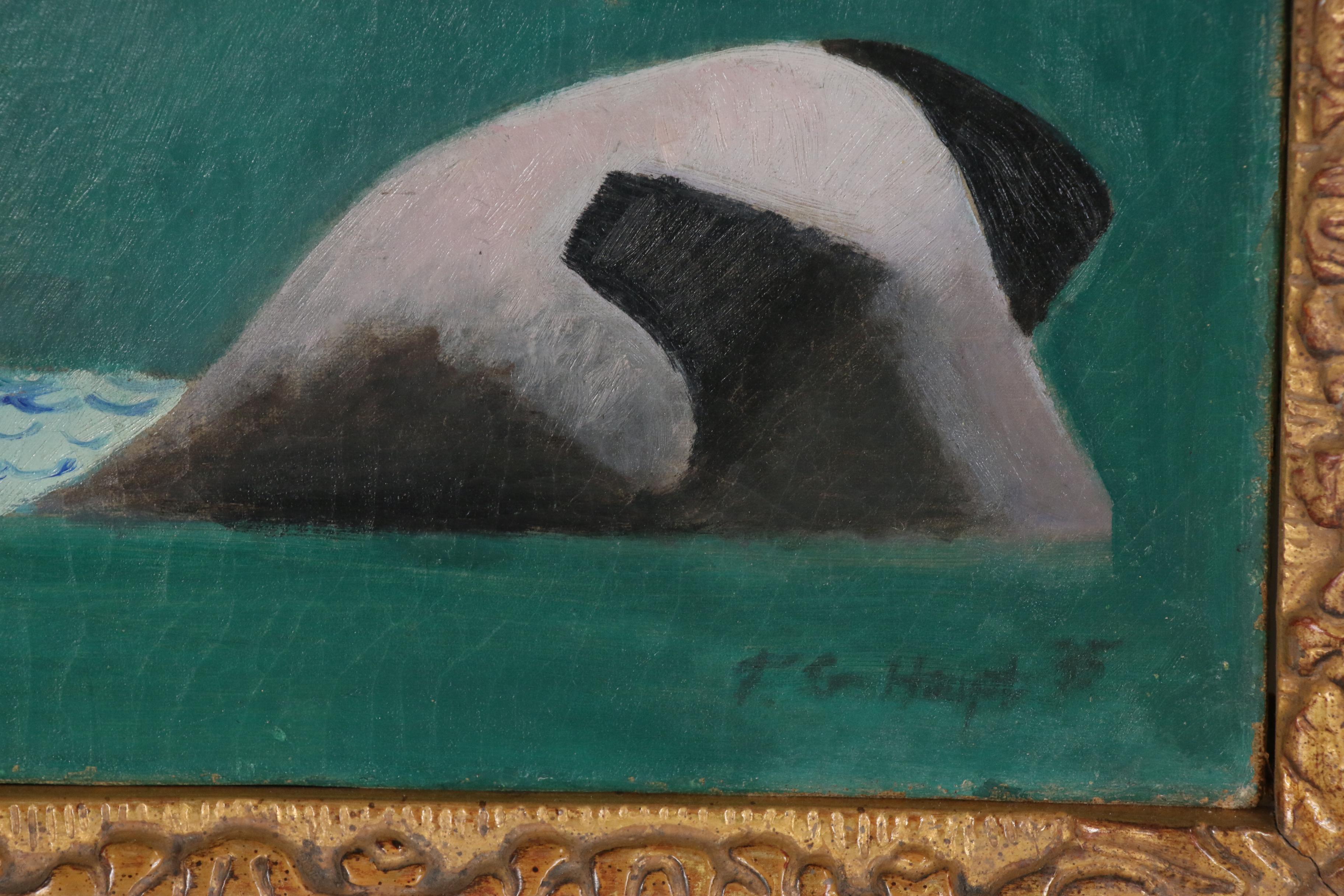 Theodore Gilbert Haupt Abstract Oil Painting, 1935