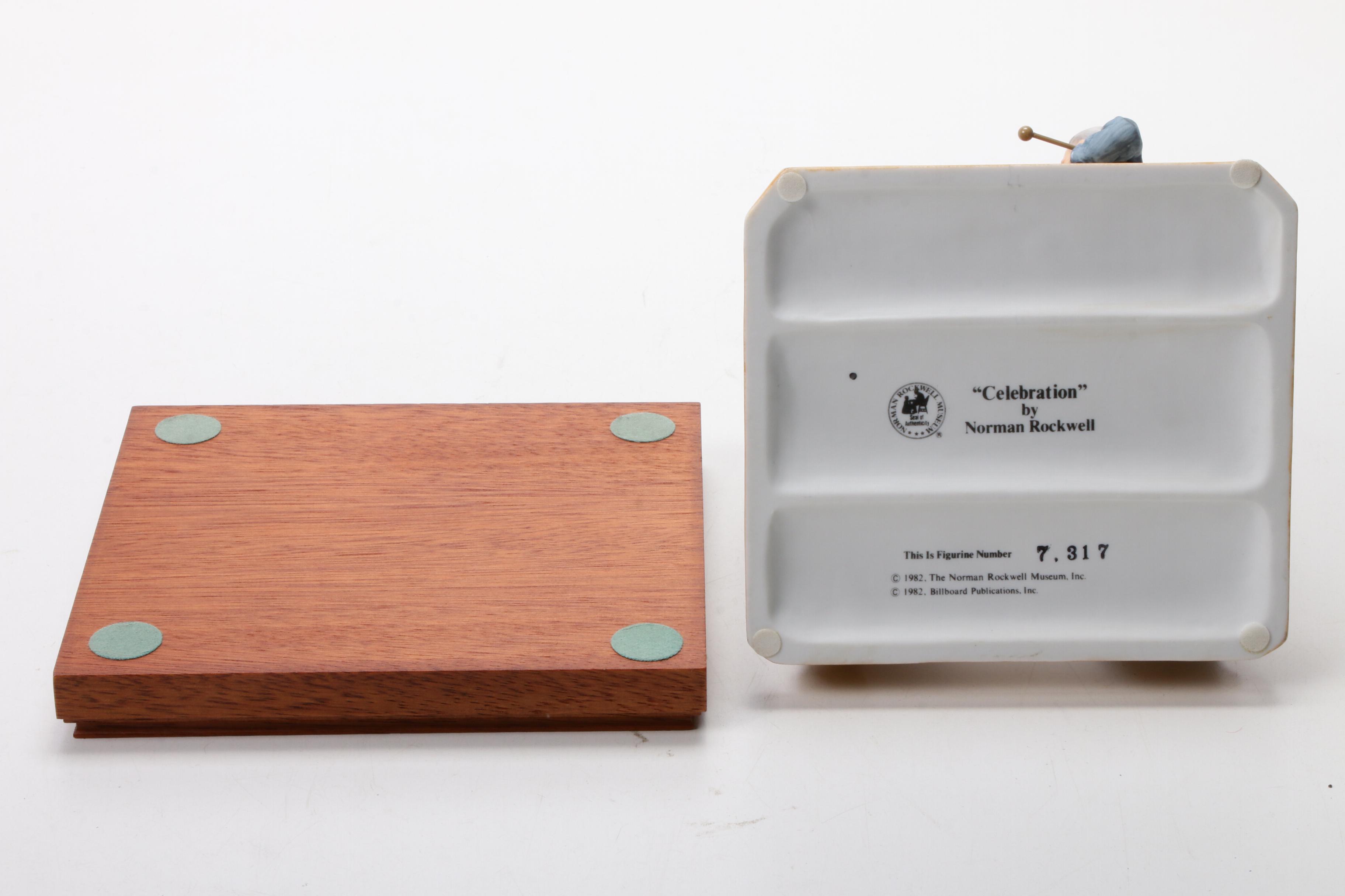 Norman Rockwell "Celebration" Patriotic Liberty Bell Figurine with Base