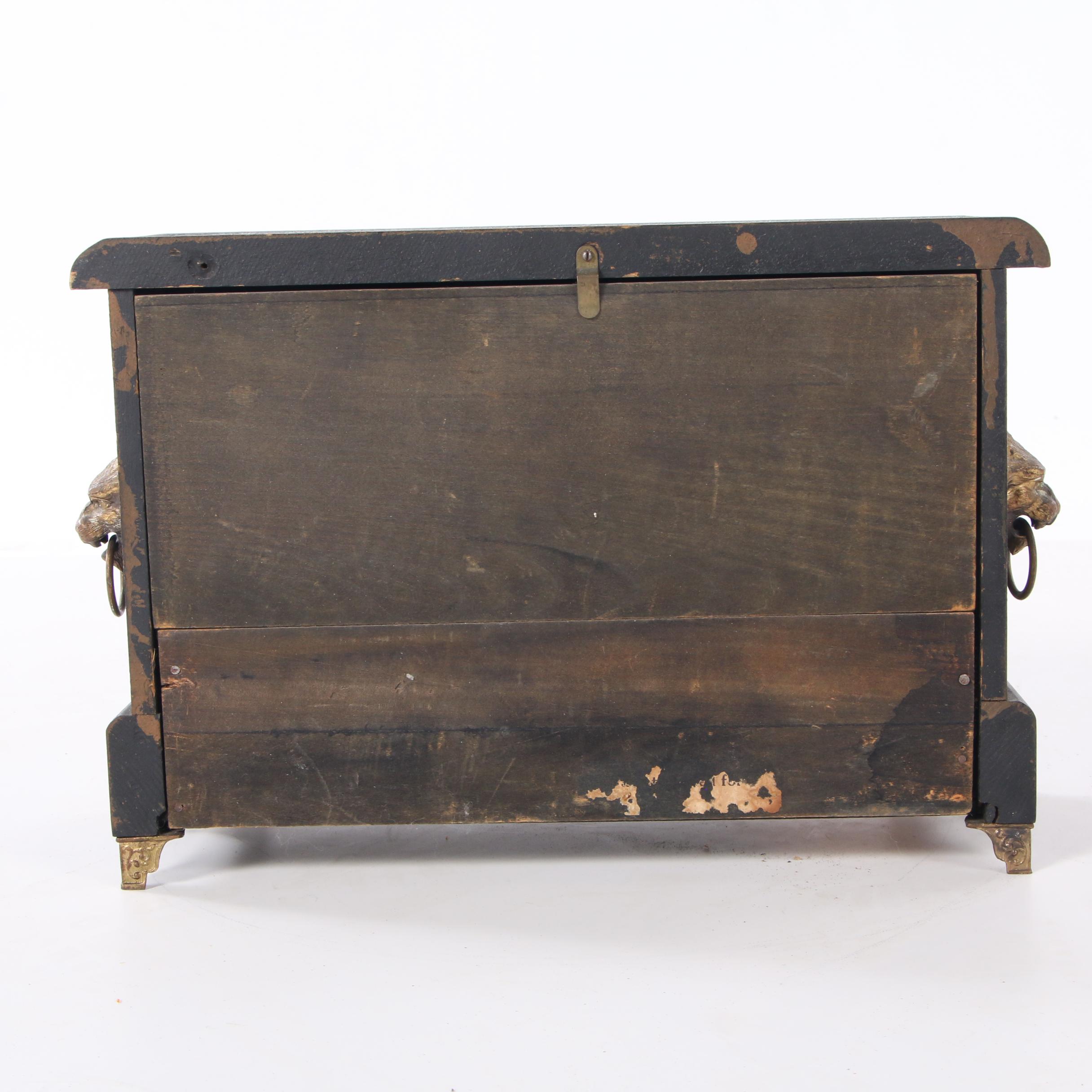 Sessions Neoclassical Style Pillar and Lions Head Mantel Clock, Late 19th C.