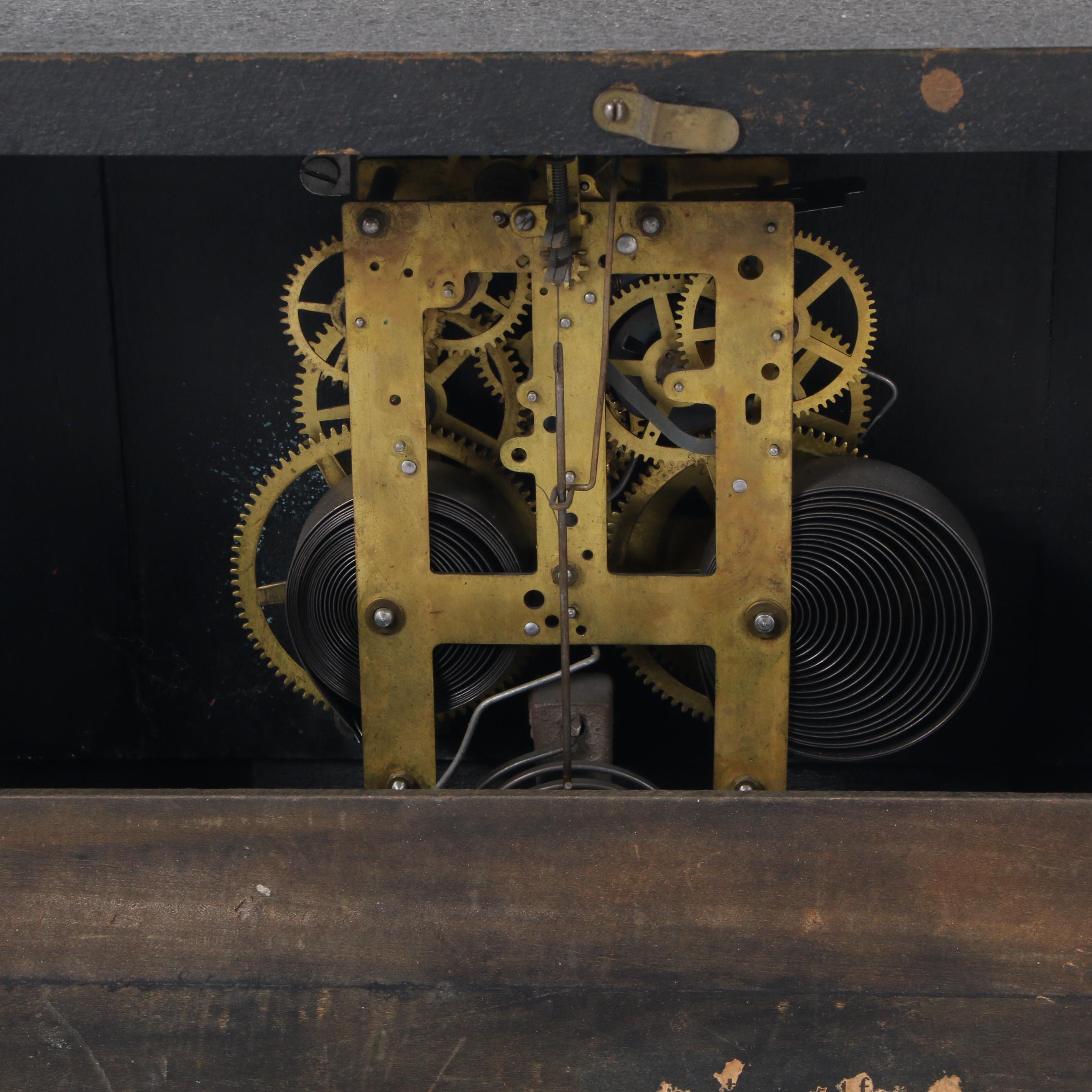 Sessions Neoclassical Style Pillar and Lions Head Mantel Clock, Late 19th C.
