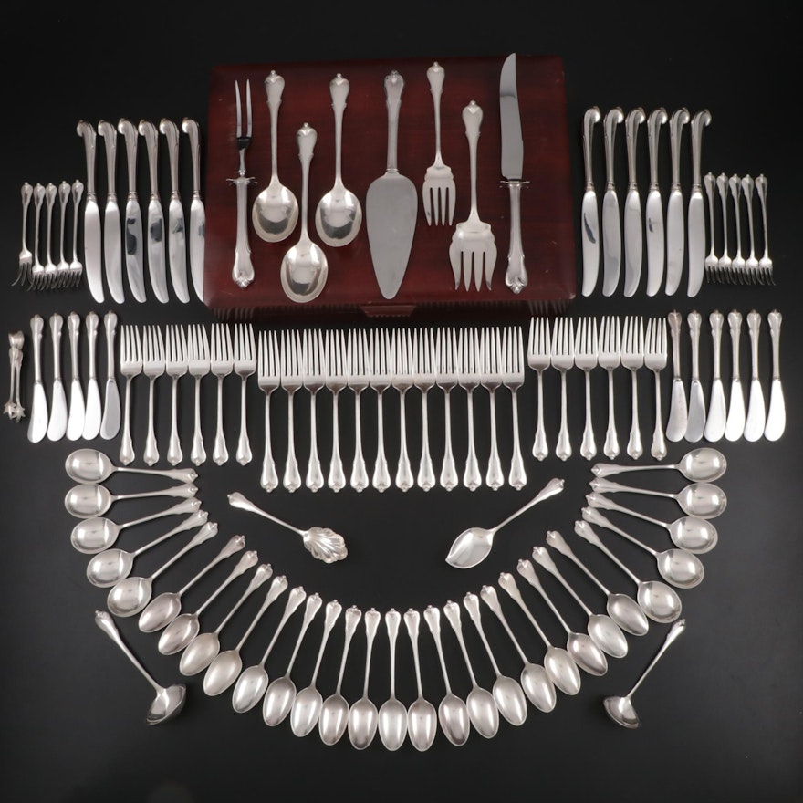 Wallace "Grand Colonial" Sterling Silver Flatware and Serveware with Chest