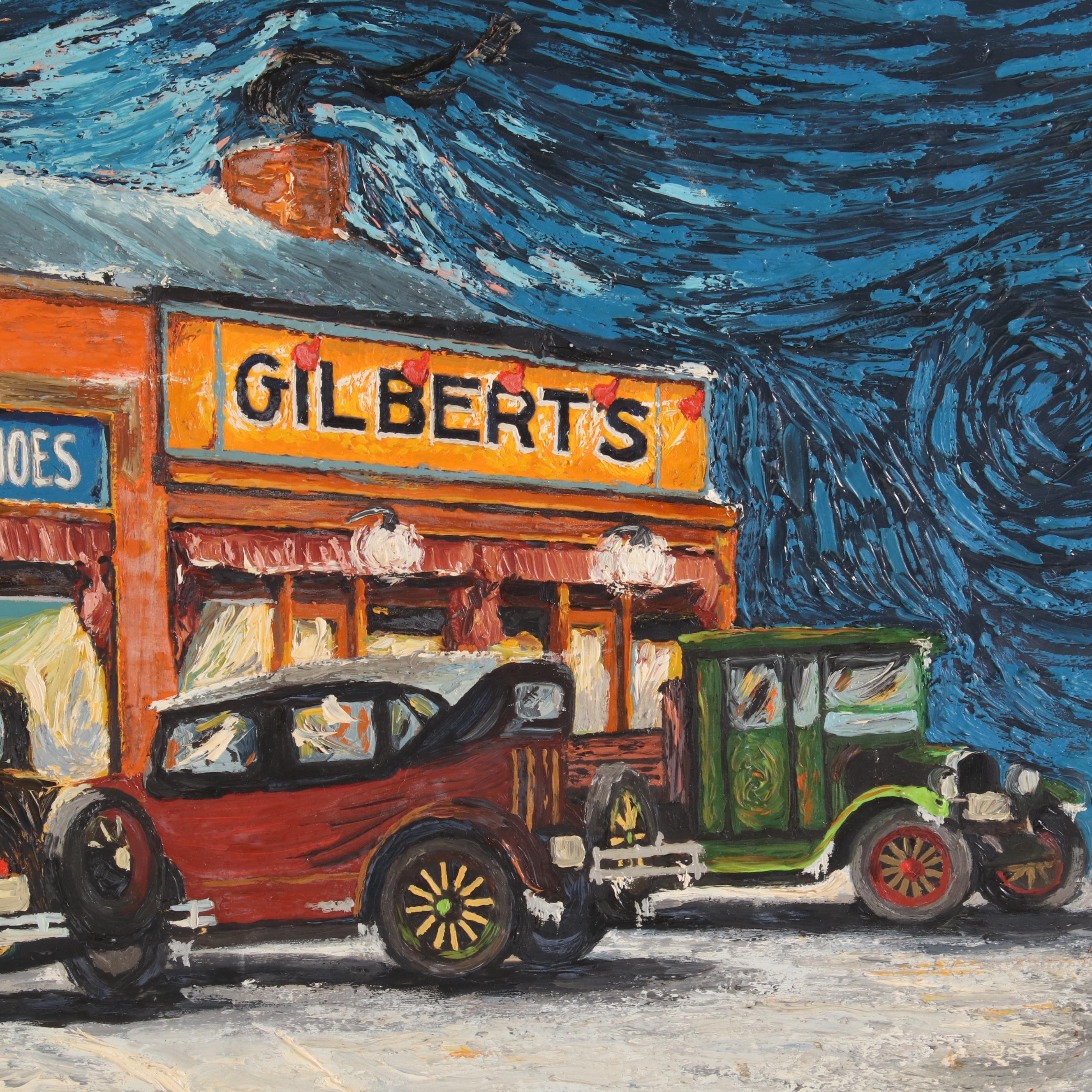 Oil Painting of Gilbert's Shoe Store