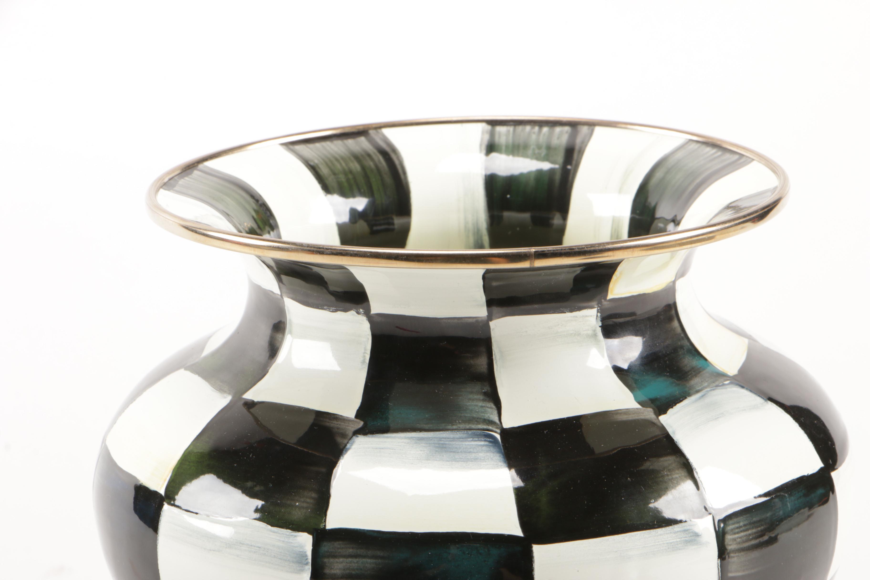 MacKenzie-Childs "Courtly Check" Enamel Vase