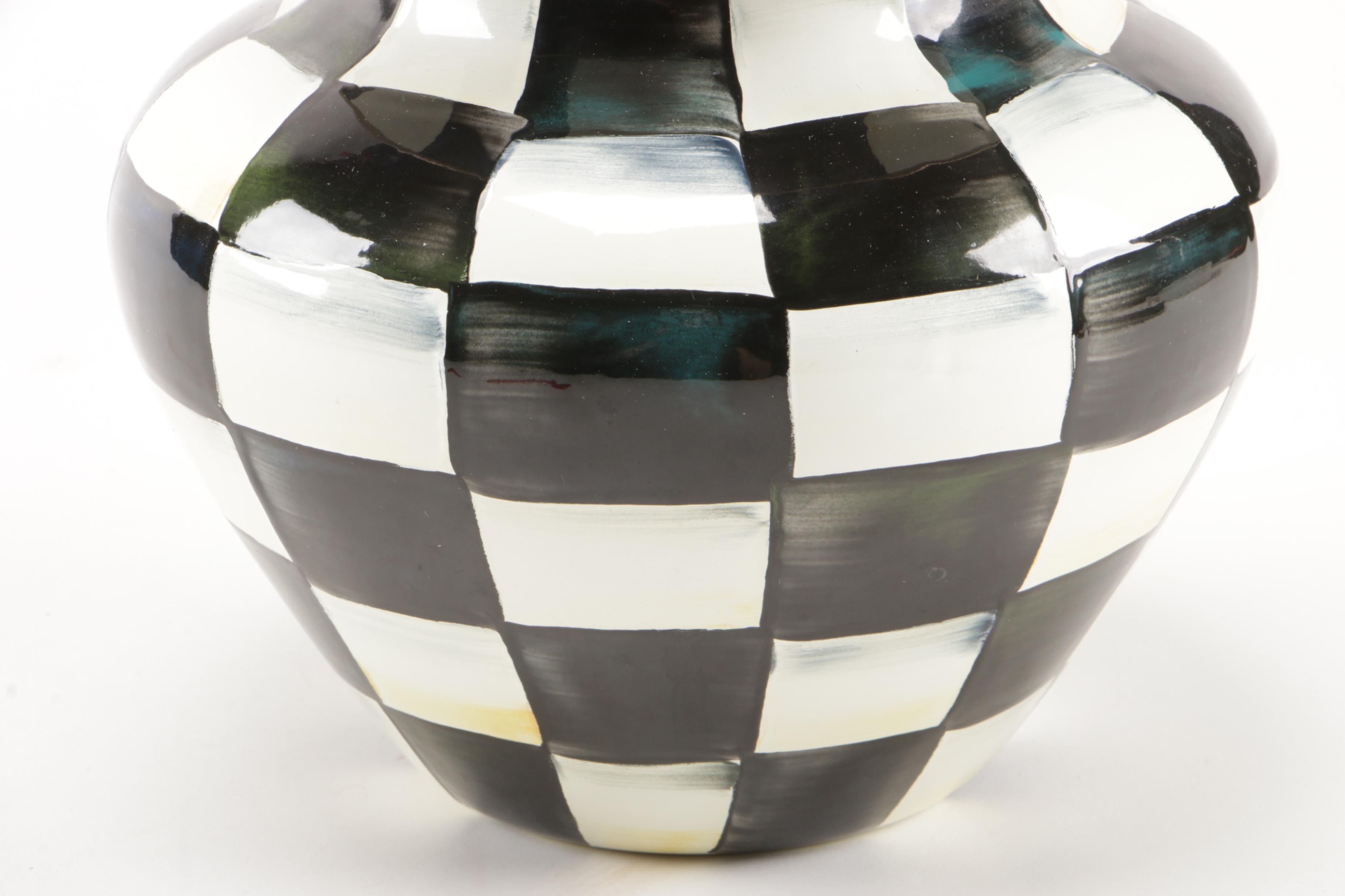 MacKenzie-Childs "Courtly Check" Enamel Vase