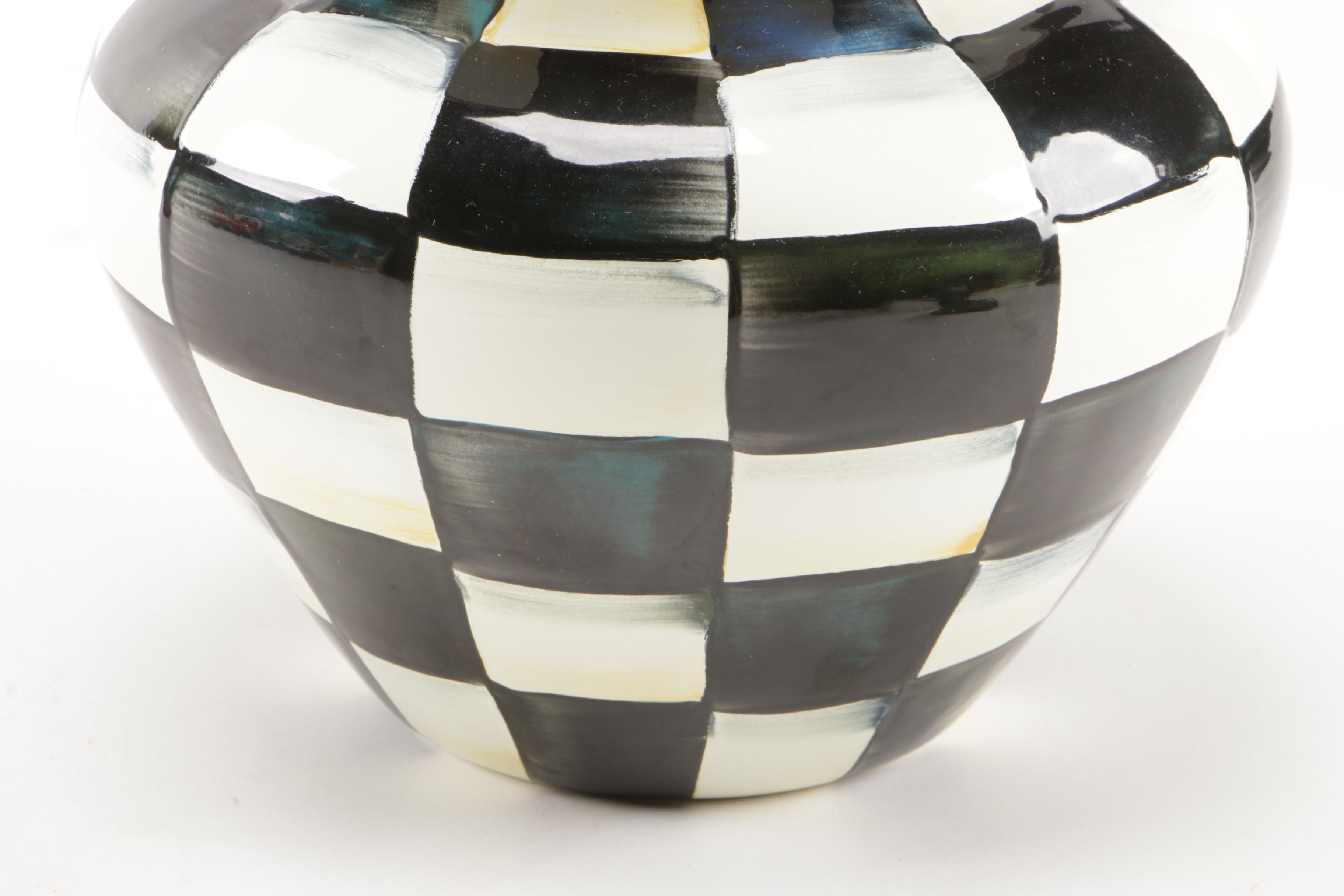 MacKenzie-Childs "Courtly Check" Enamel Vase