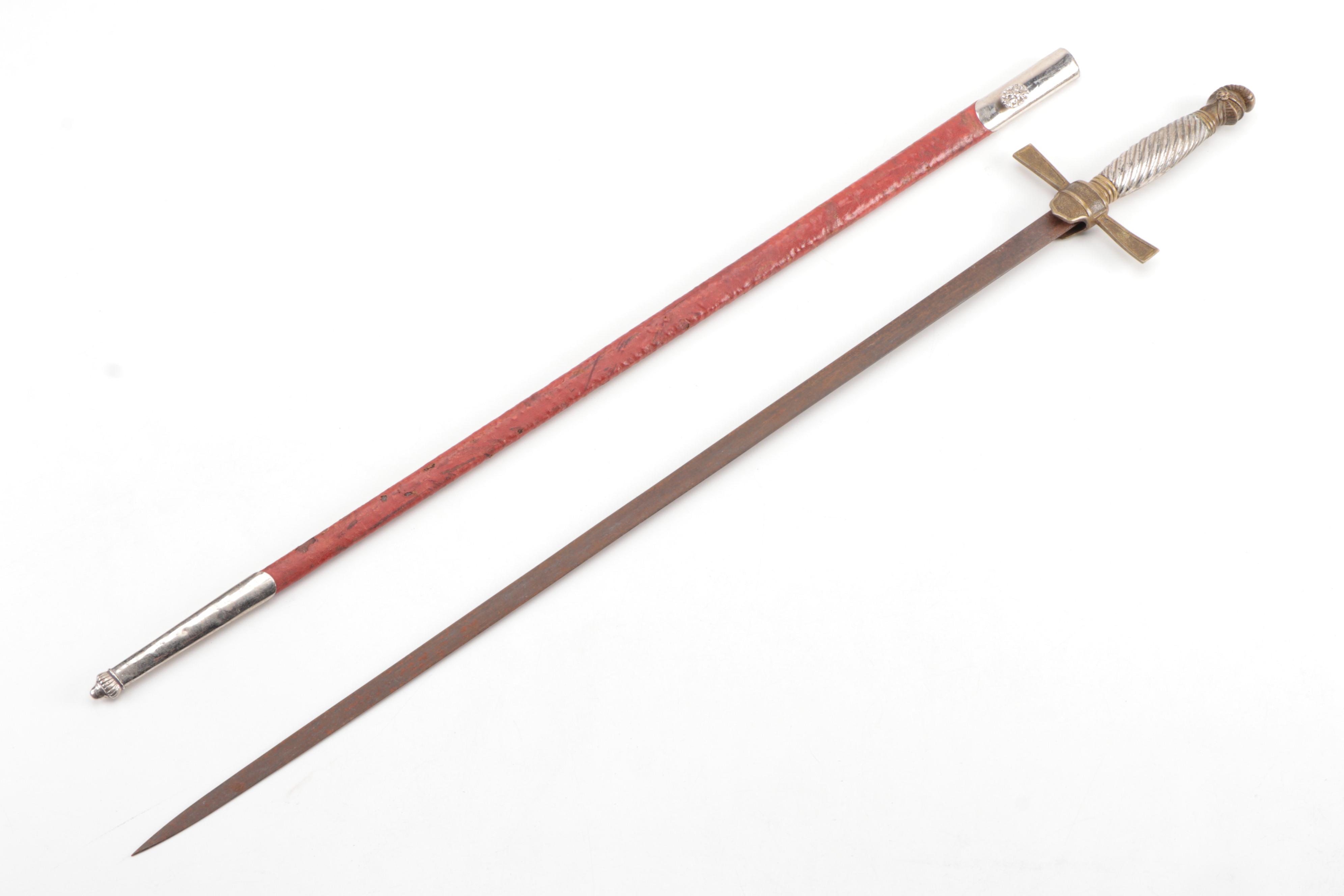 Ceremonial Knights of Pythias Swords with Scabbards, Early 20th Century