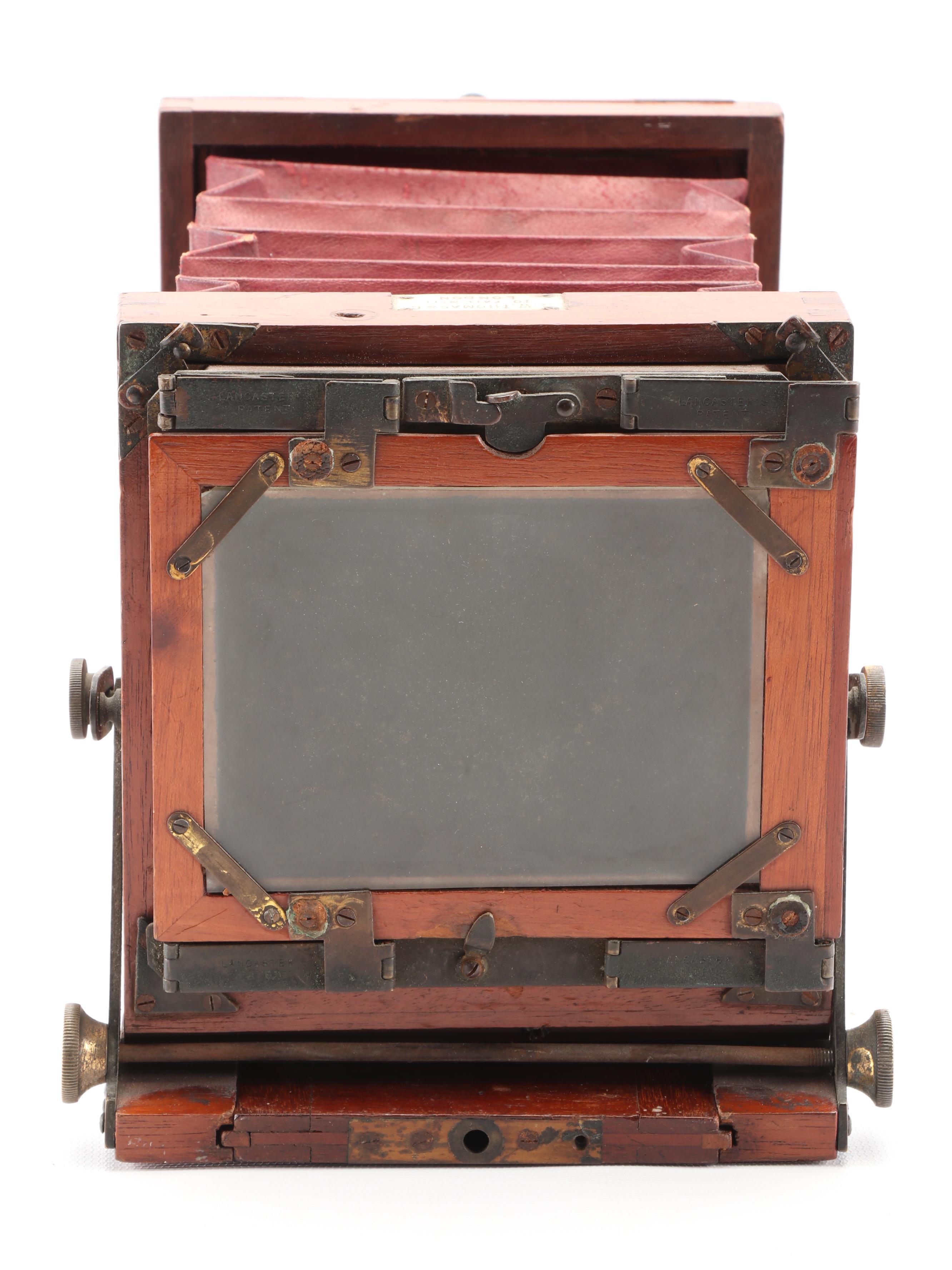 Lancaster International Tailboard Mahogany Folding Plate Camera, 1880s-1890s