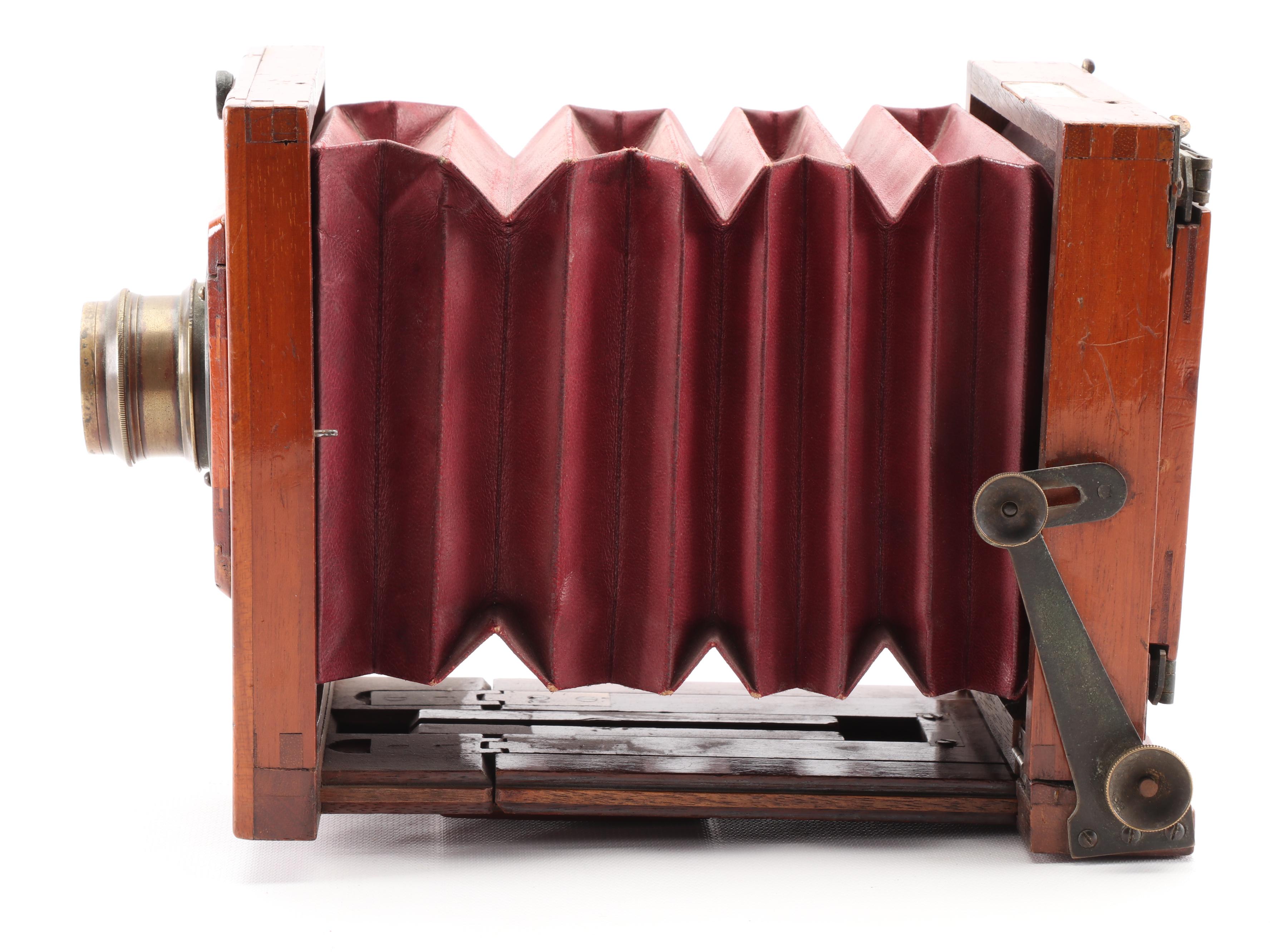 Lancaster International Tailboard Mahogany Folding Plate Camera, 1880s-1890s