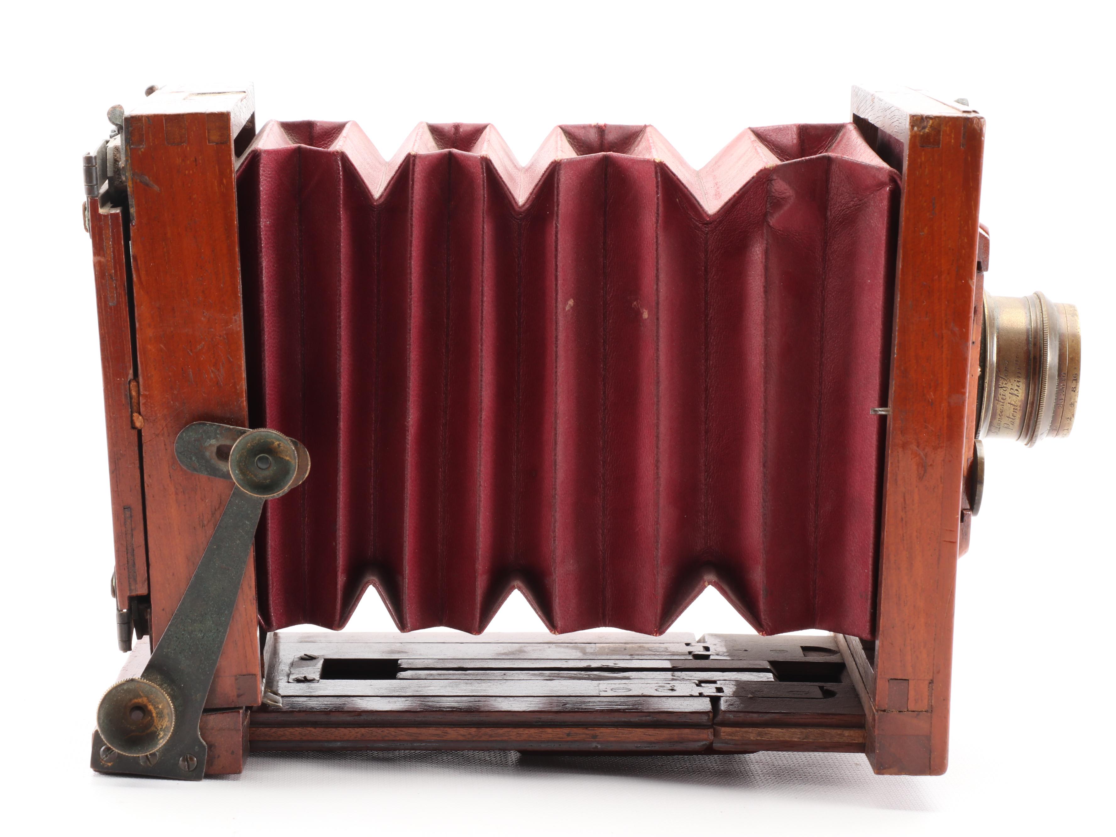 Lancaster International Tailboard Mahogany Folding Plate Camera, 1880s-1890s