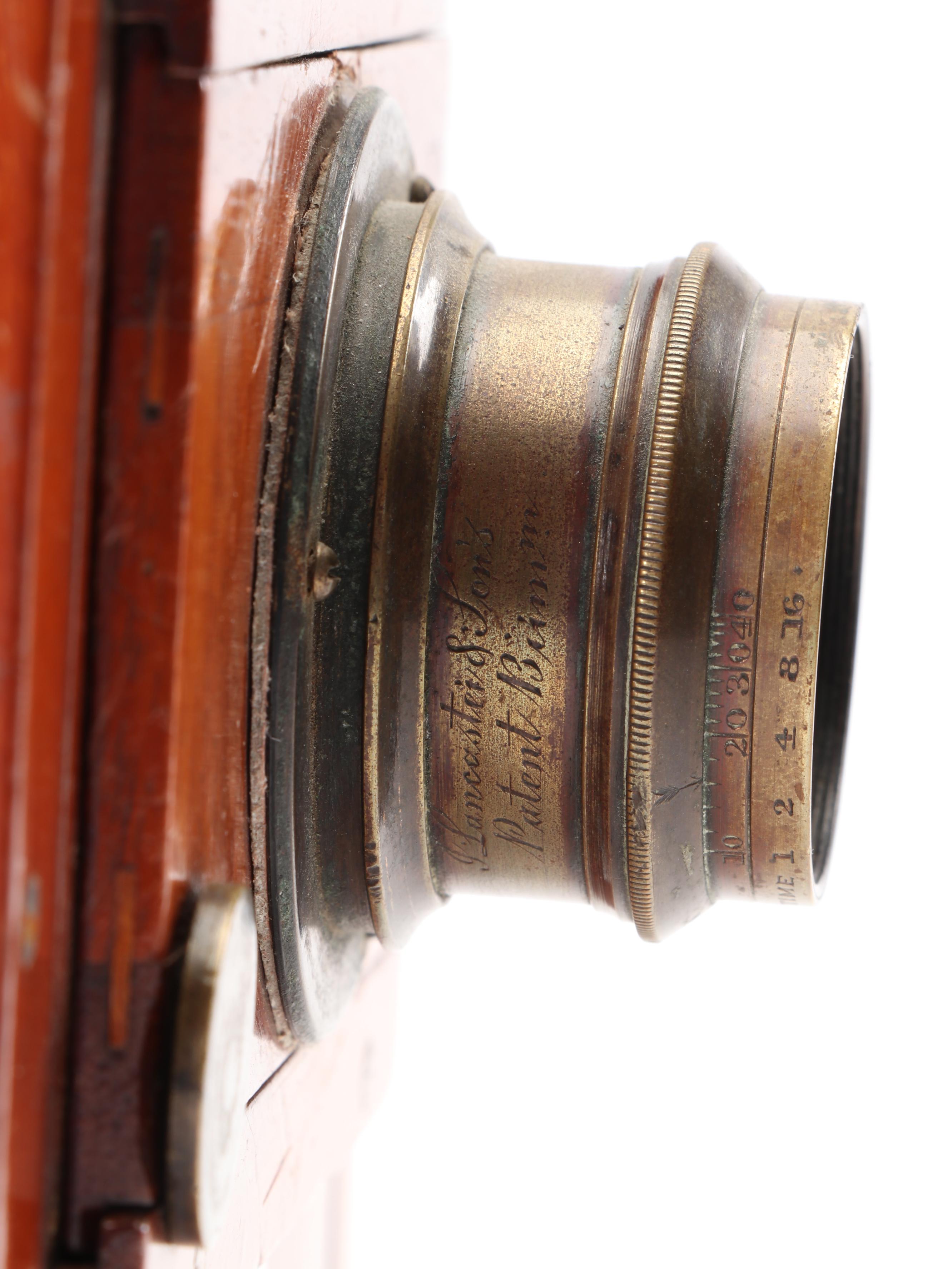 Lancaster International Tailboard Mahogany Folding Plate Camera, 1880s-1890s