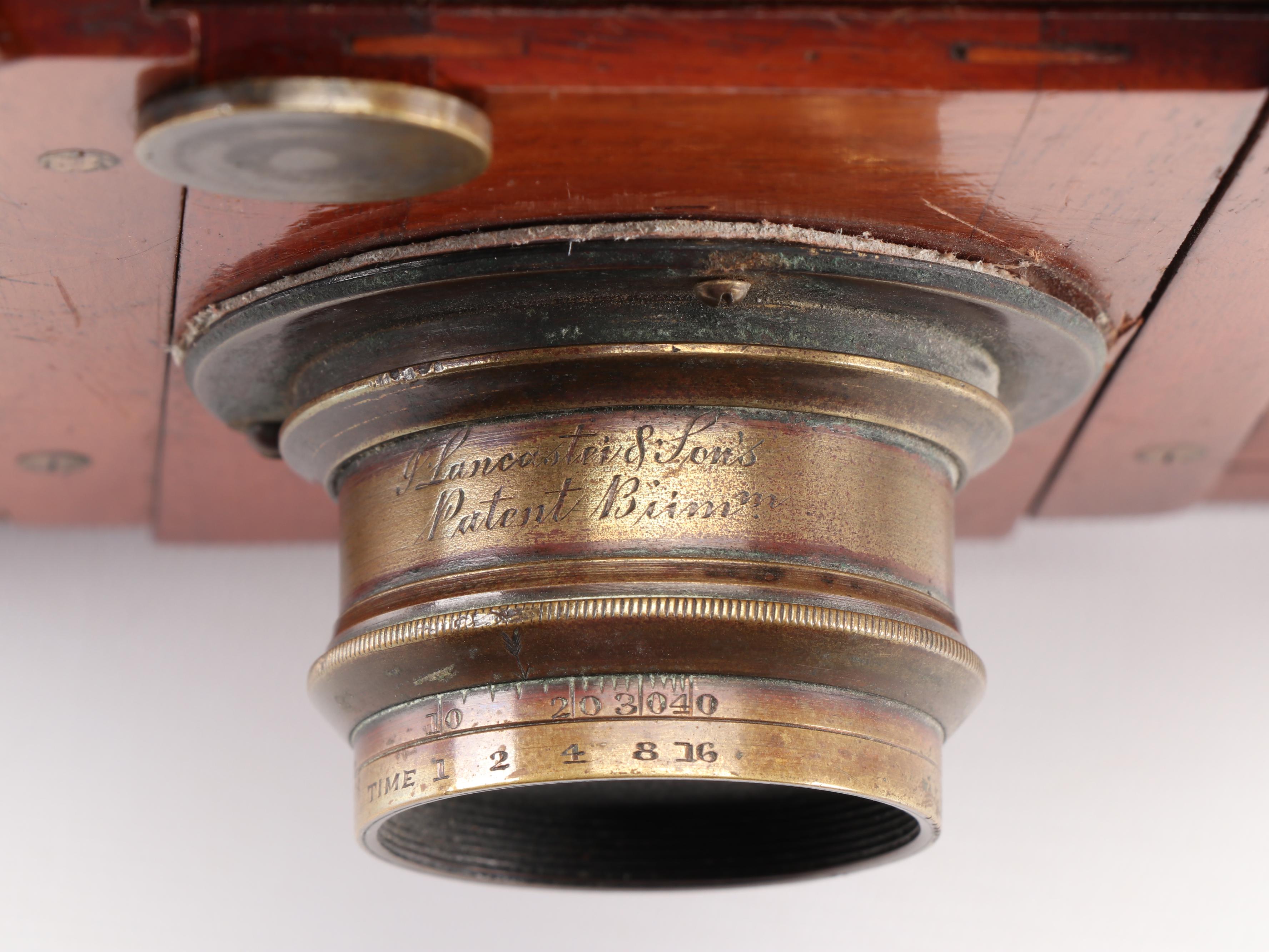 Lancaster International Tailboard Mahogany Folding Plate Camera, 1880s-1890s