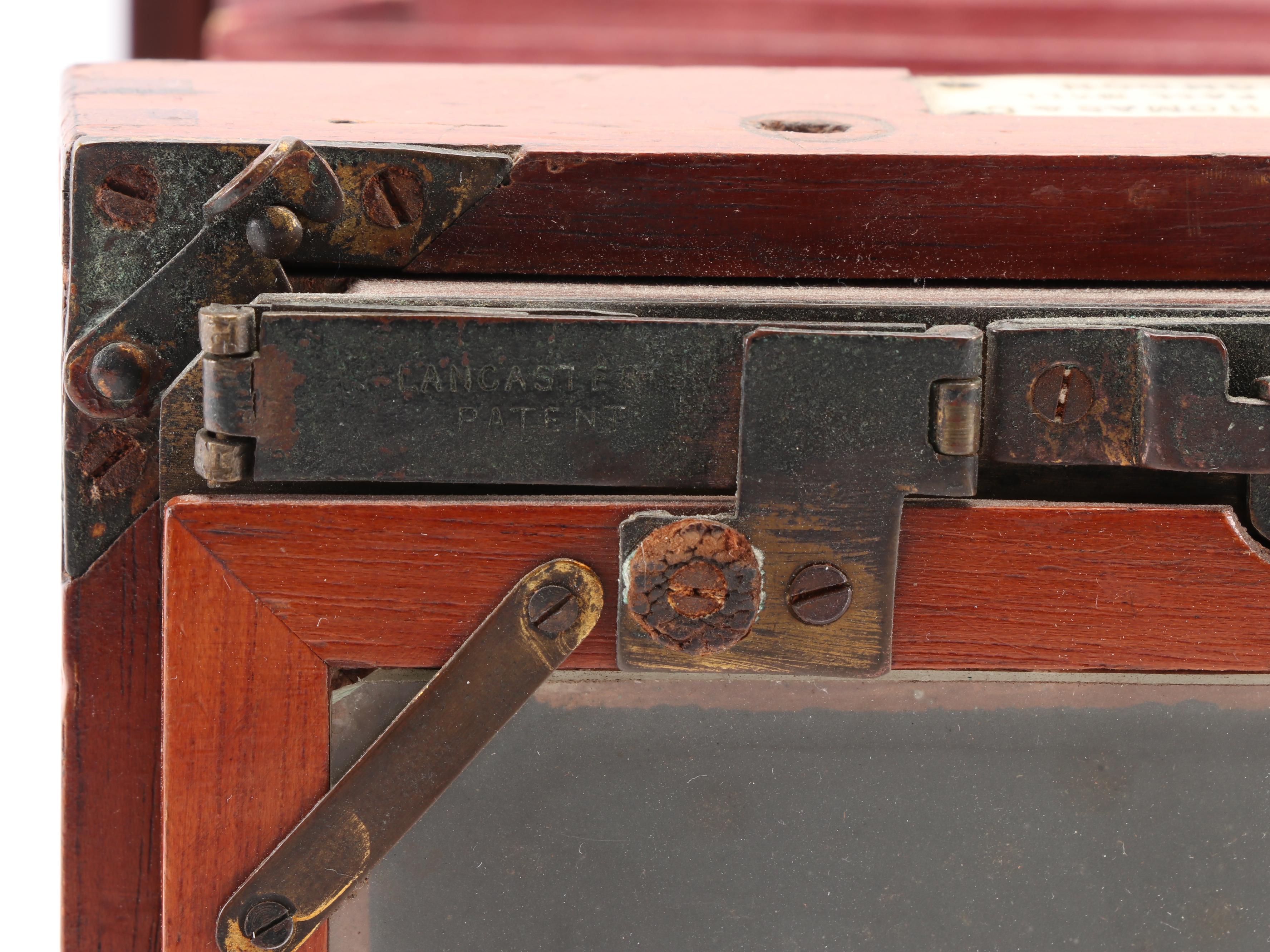Lancaster International Tailboard Mahogany Folding Plate Camera, 1880s-1890s