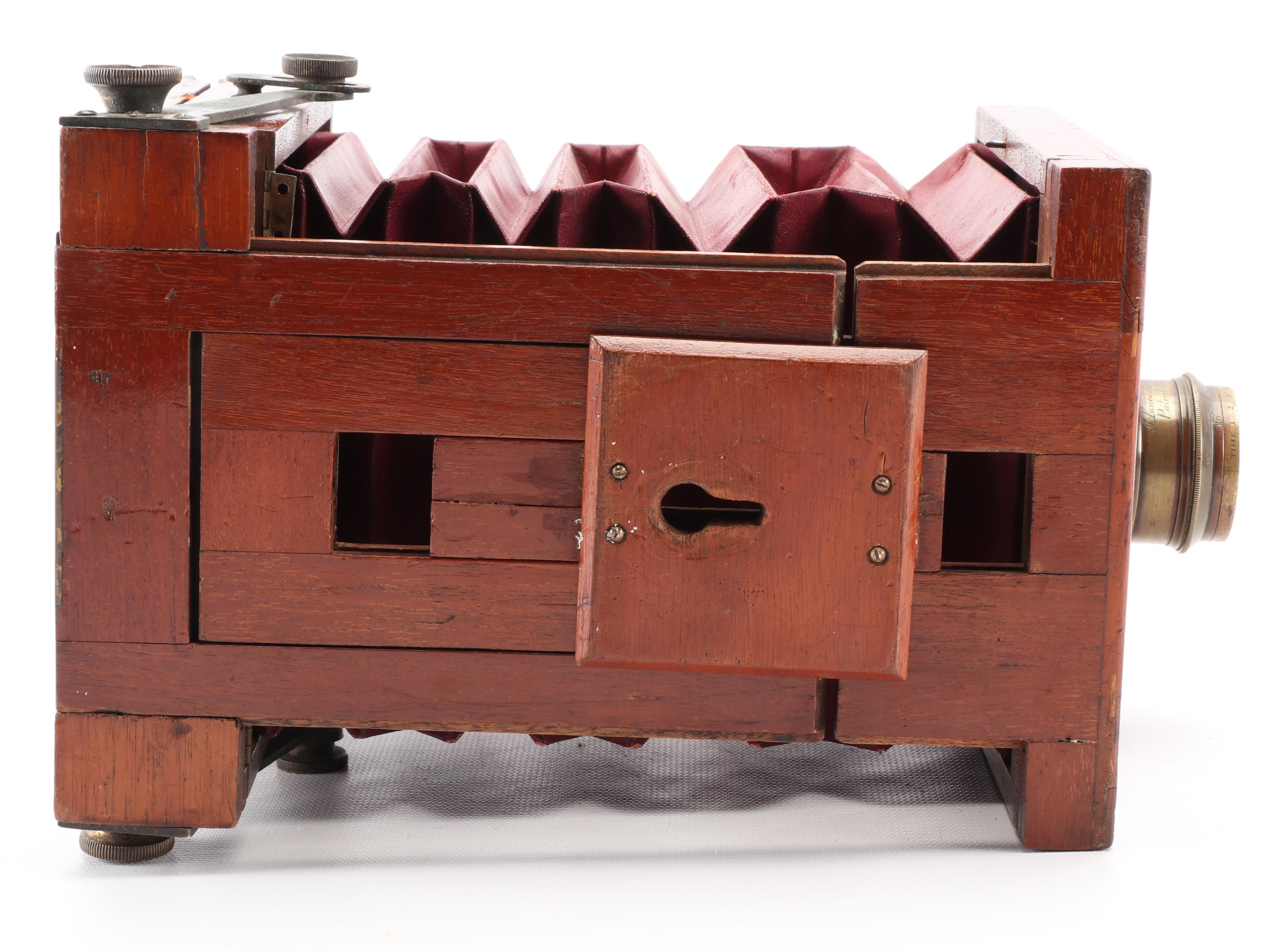 Lancaster International Tailboard Mahogany Folding Plate Camera, 1880s-1890s