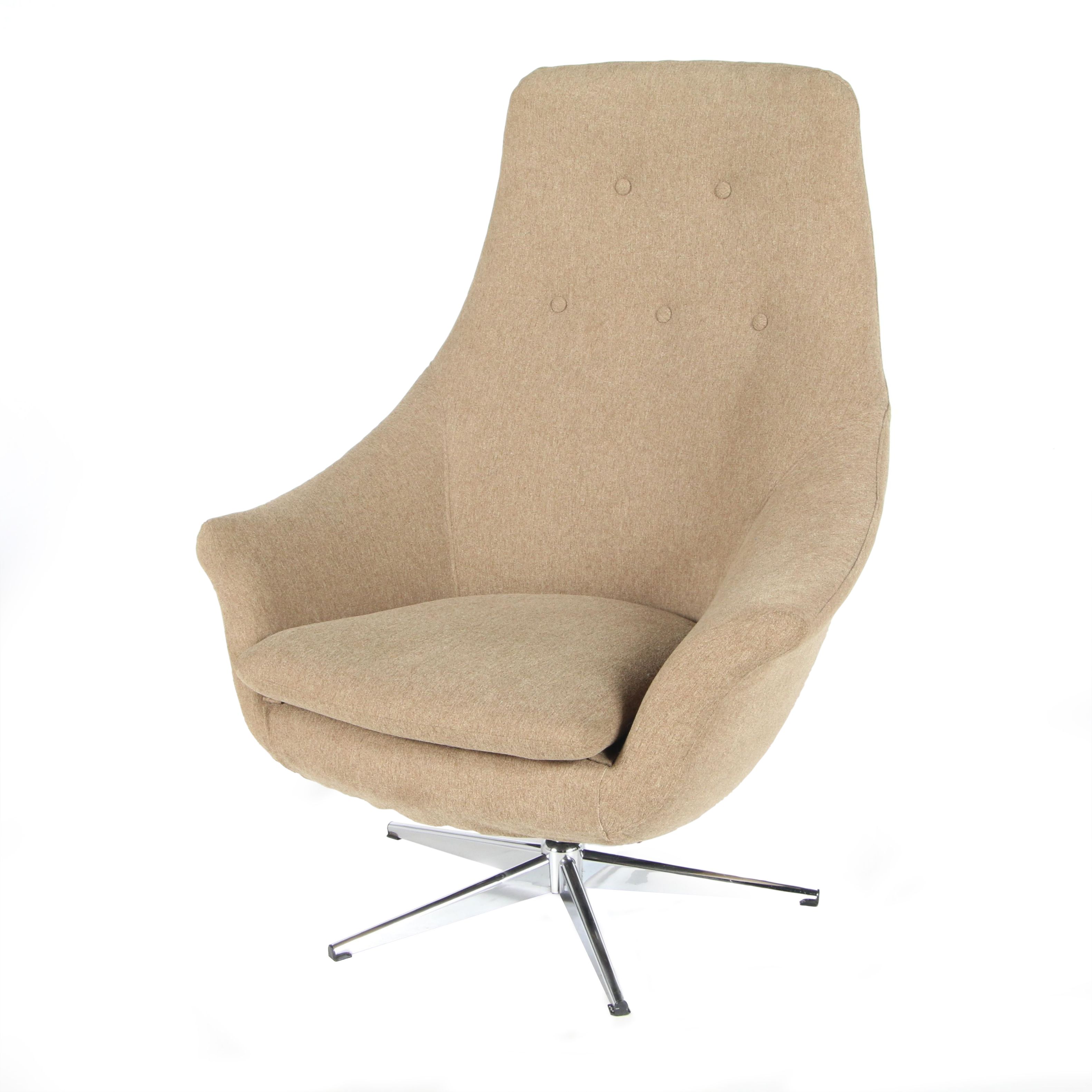 Mid Century Modern Swivel Lounge Chair, Mid-20th Century
