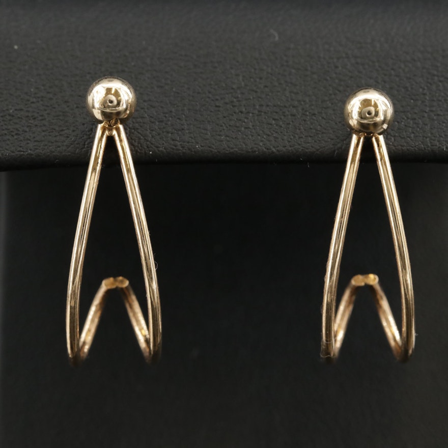 14K Yellow Gold Earrings with Jackets