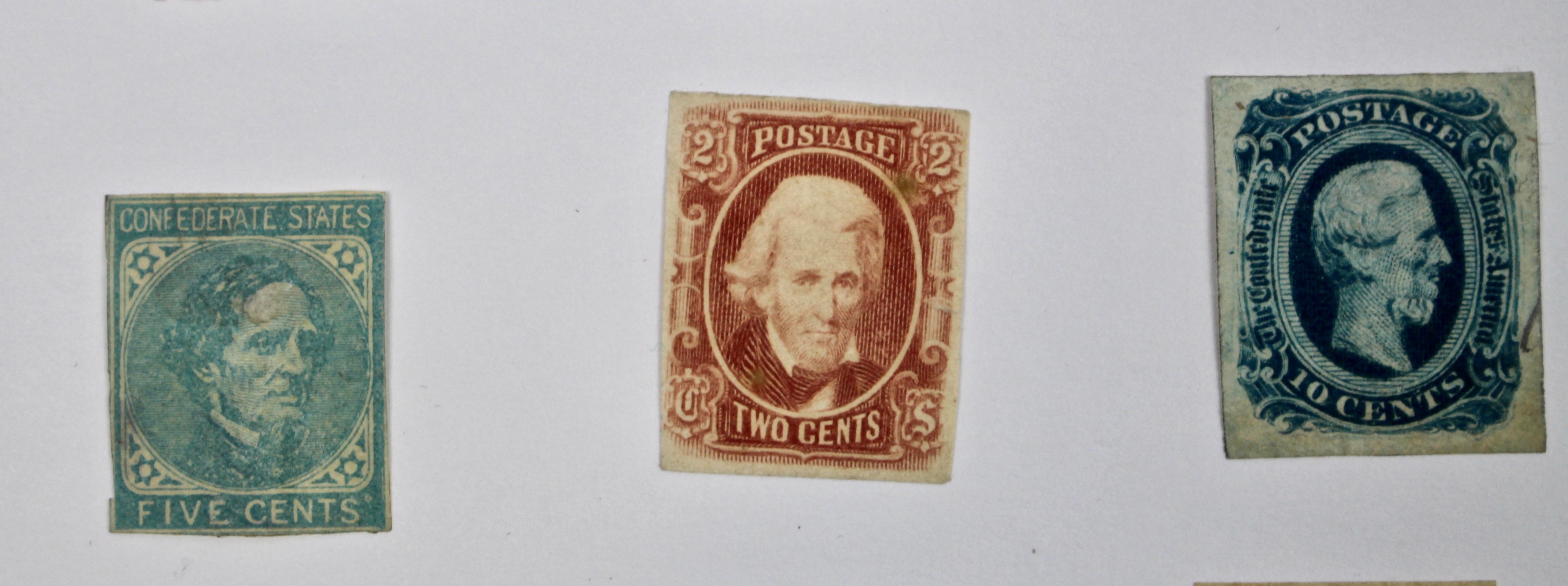 Fifteen Confederate States of America Postage Stamps