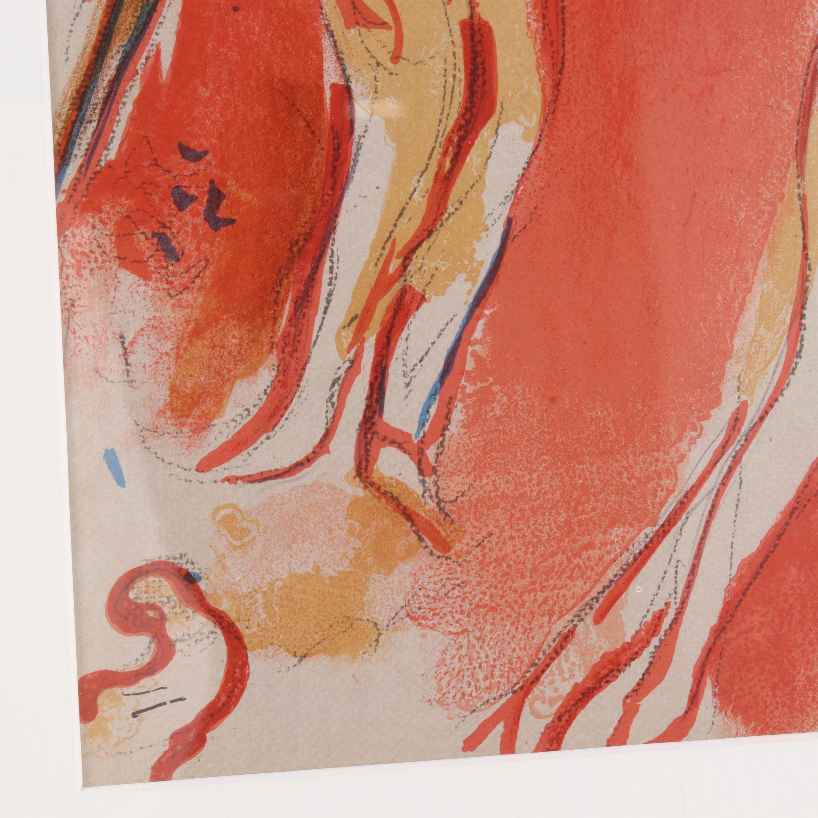 Marc Chagall Color Lithograph "Adam and Eve are Banished From Paradise", 1960