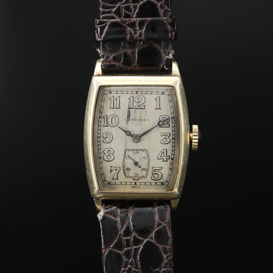Longines 14K Gold Filled Stem Wind Wristwatch, Vintage