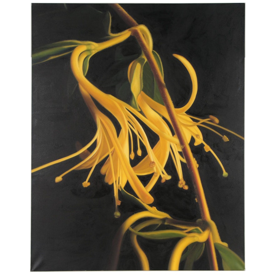 Andrew Stalder Monumental Photorealist Floral Oil Painting