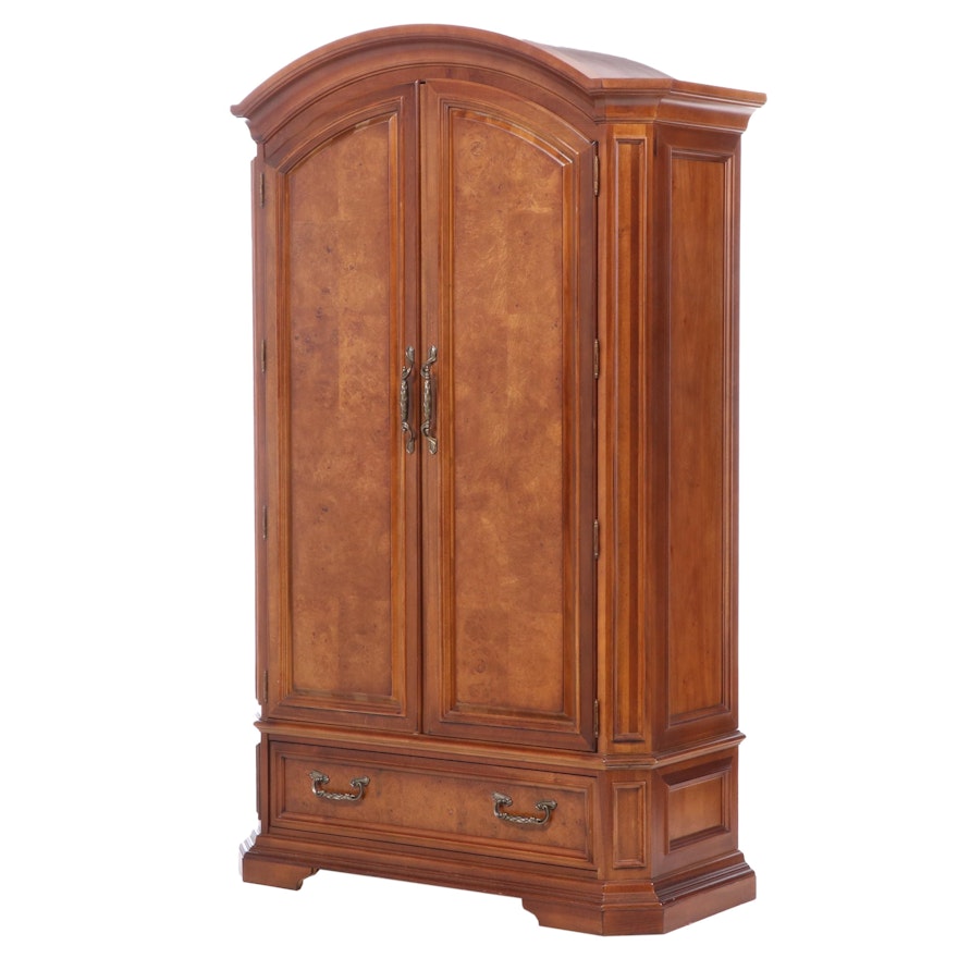 Stanley Furniture Hardwood and Burl-Veneered Wardrobe